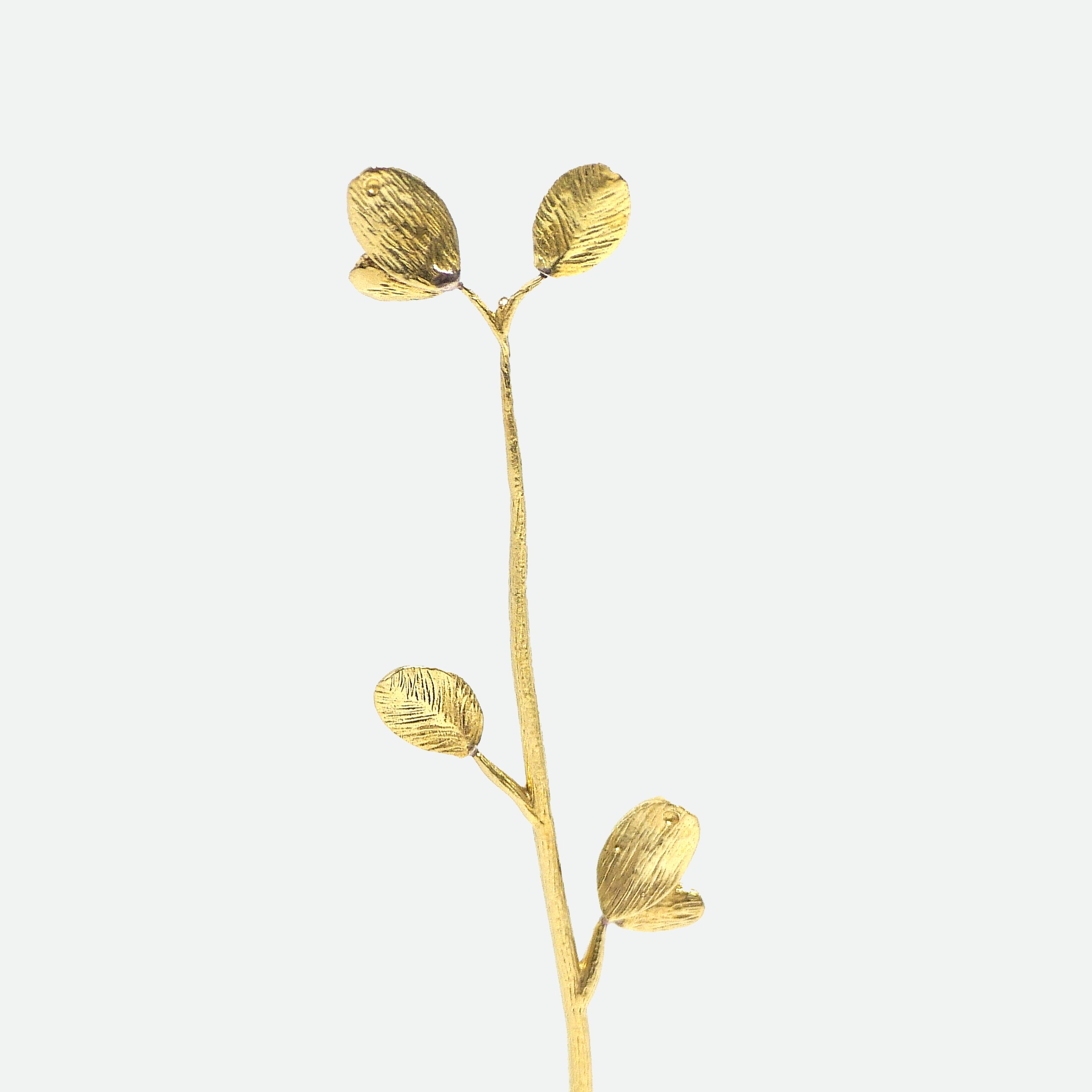 リーフモチーフ 真鍮製ミニ一輪挿し フラワーベース（スリム）