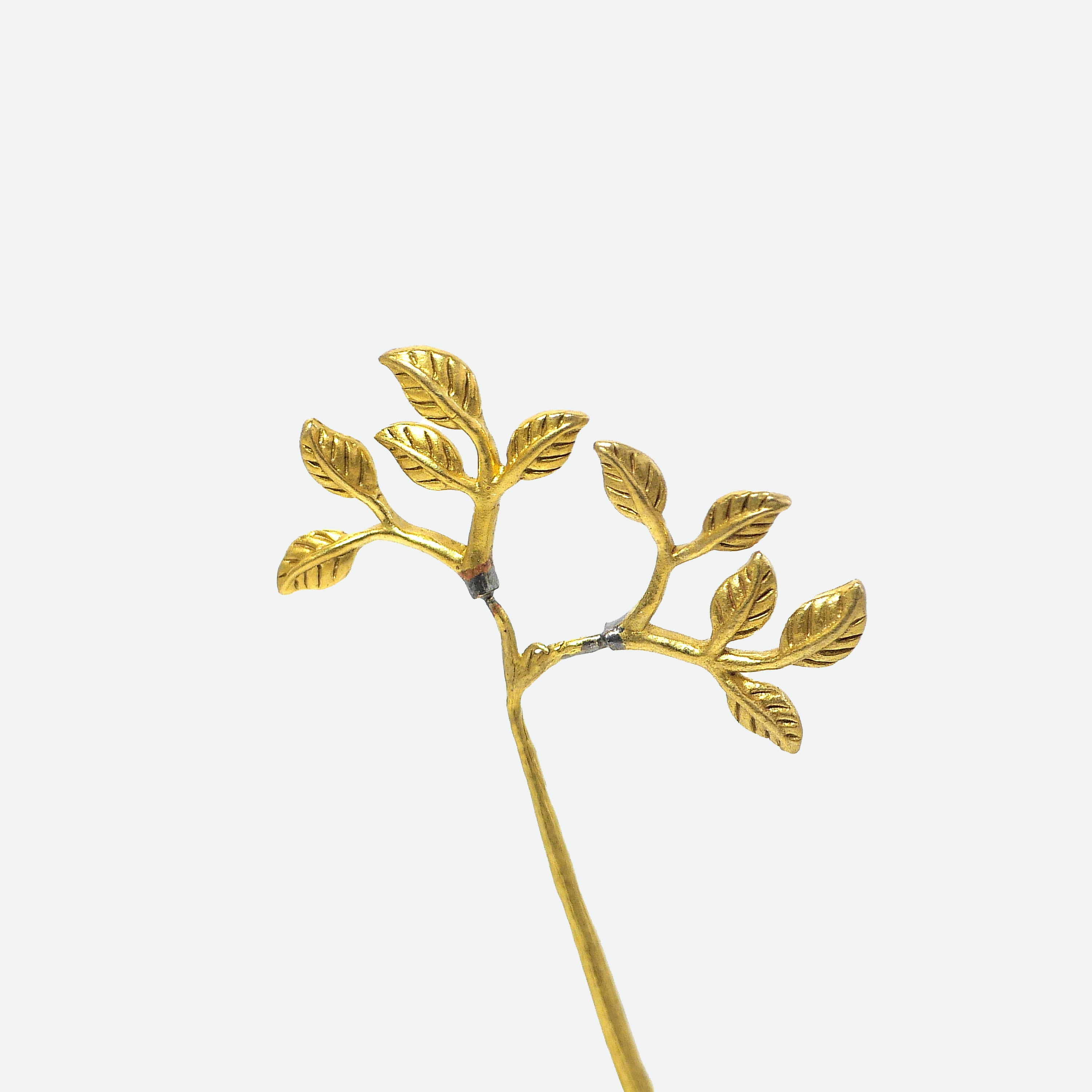 リーフモチーフ 真鍮製一輪挿し フラワーベース