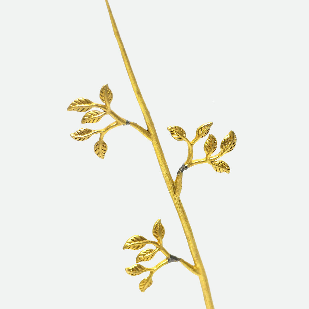 Leaf Motif Brass Bud Vase – Mini Flower Vase
