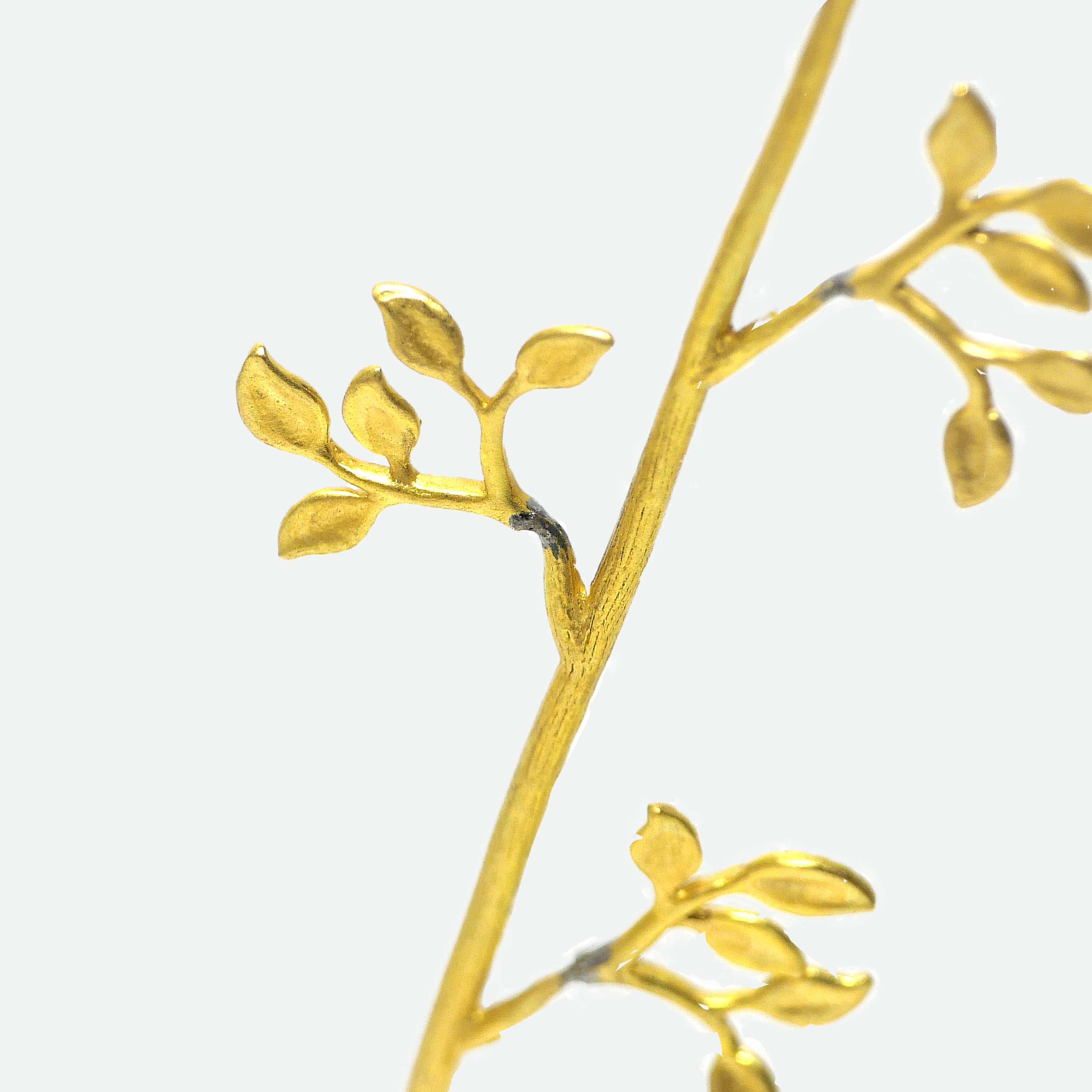 リーフモチーフ 真鍮製一輪挿し フラワーベース