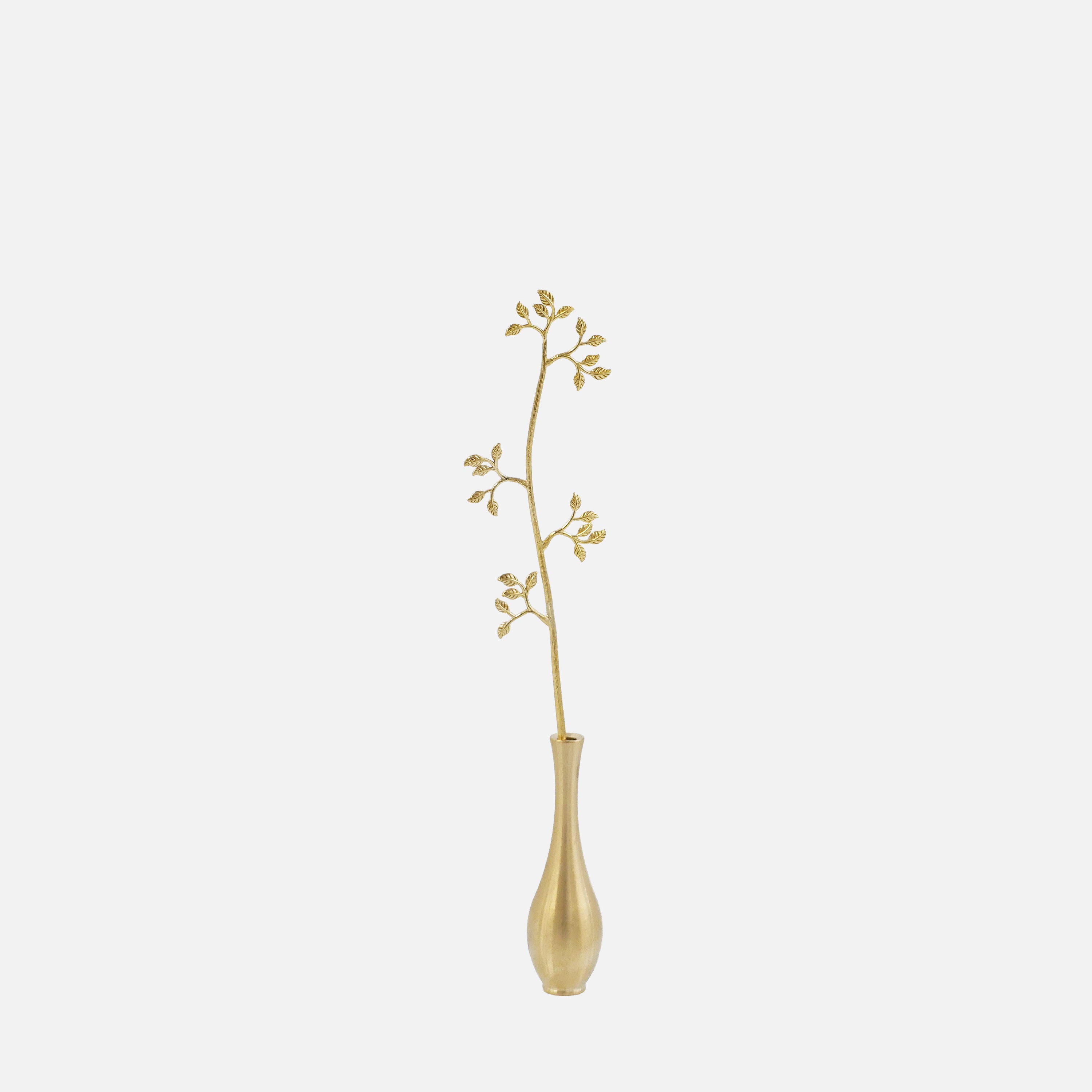 DELICATE LEAF | Brass Botanical Object & Bud Vase | Vita Ramus