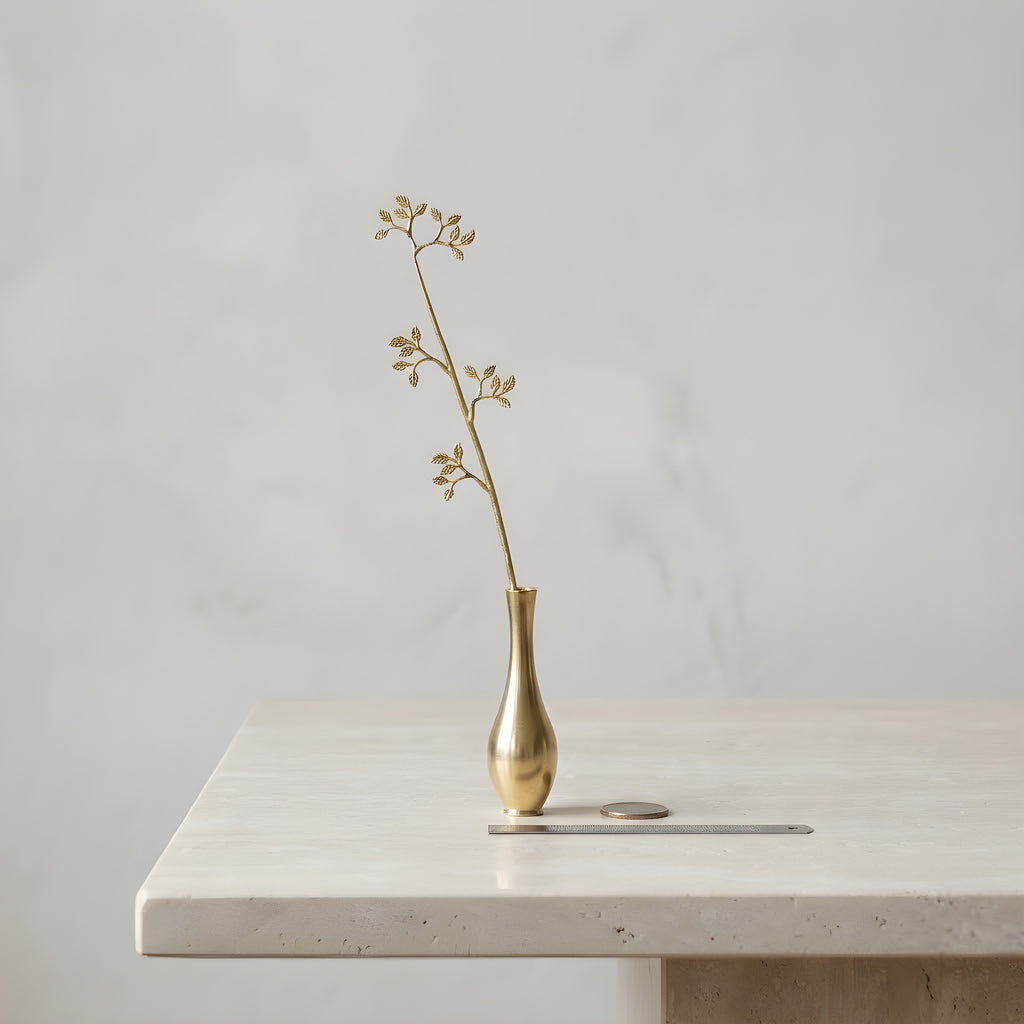 Leaf Motif Brass Bud Vase – Mini Flower Vase