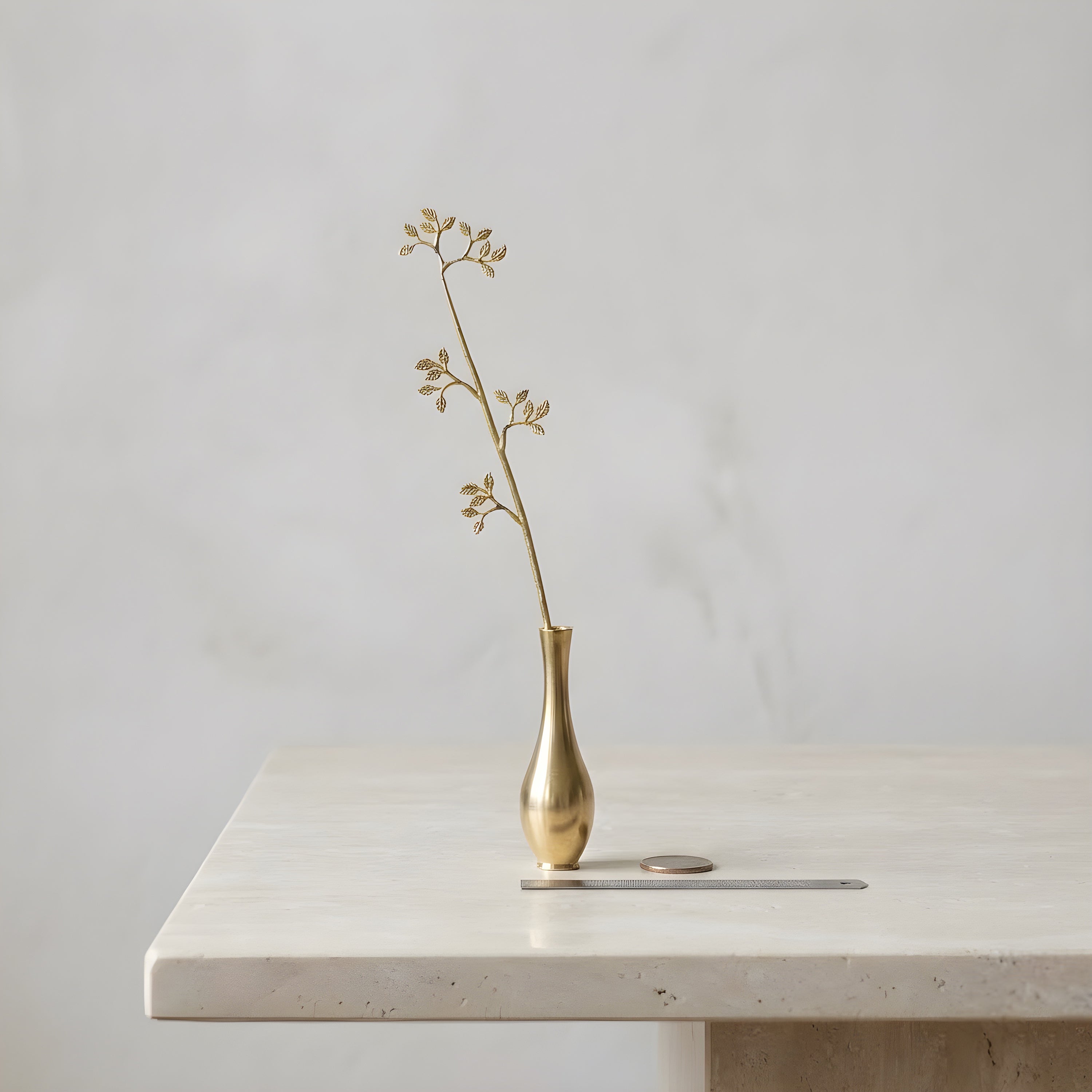 Leaf Motif Brass Bud Vase – Mini Flower Vase