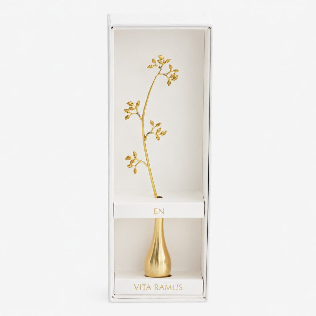 Leaf Motif Brass Bud Vase – Mini Flower Vase
