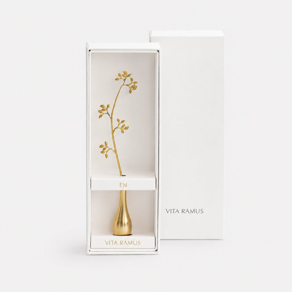 Leaf Motif Brass Bud Vase – Mini Flower Vase