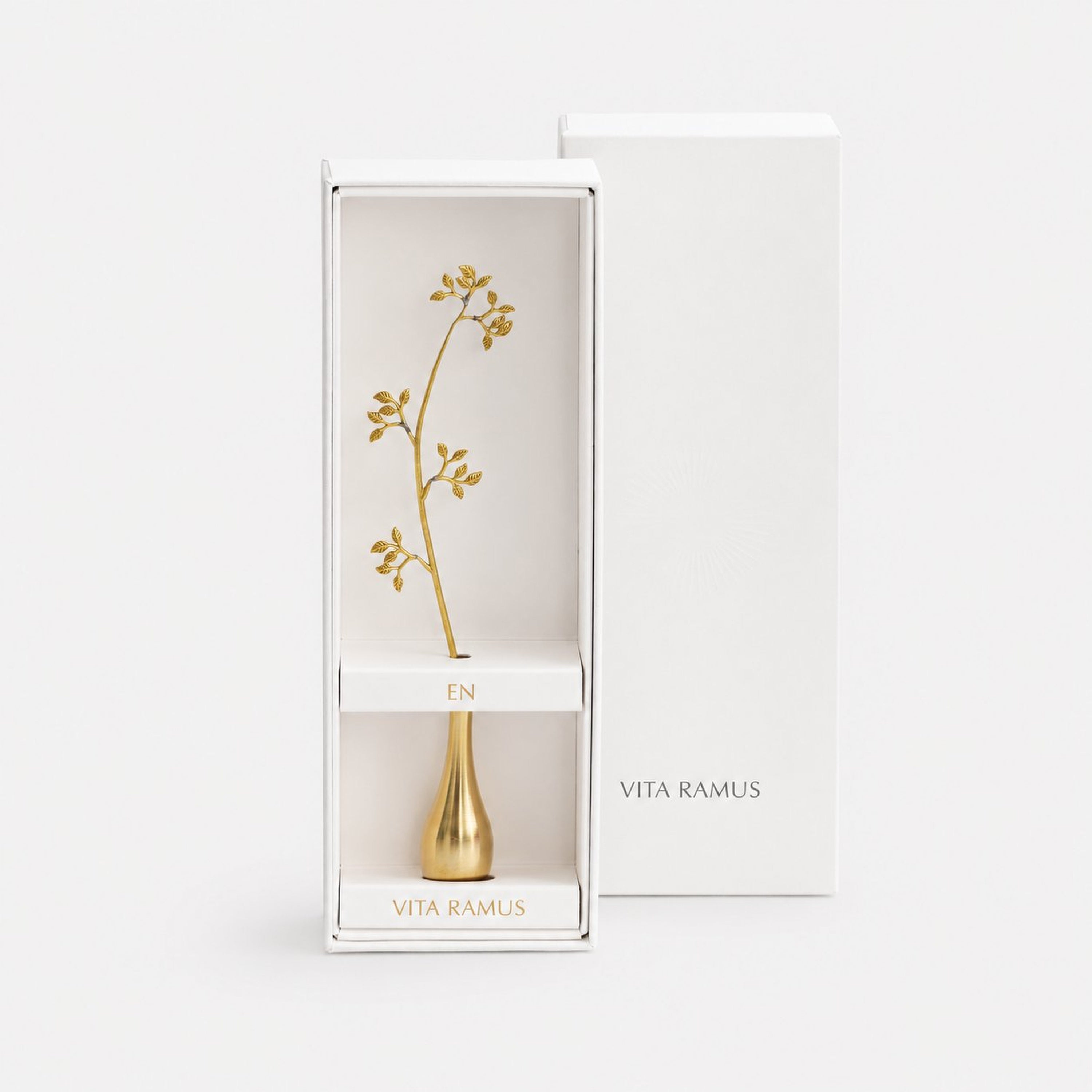 Leaf Motif Brass Bud Vase – Mini Flower Vase