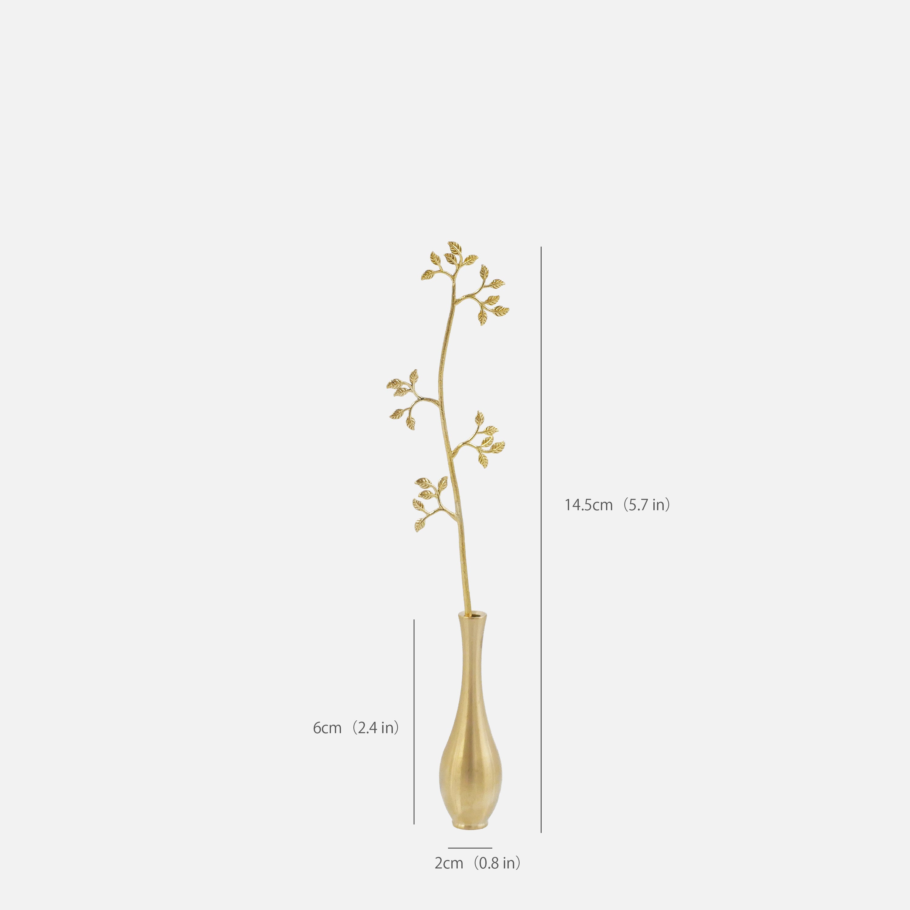 DELICATE LEAF | Brass Botanical Object & Bud Vase | Vita Ramus