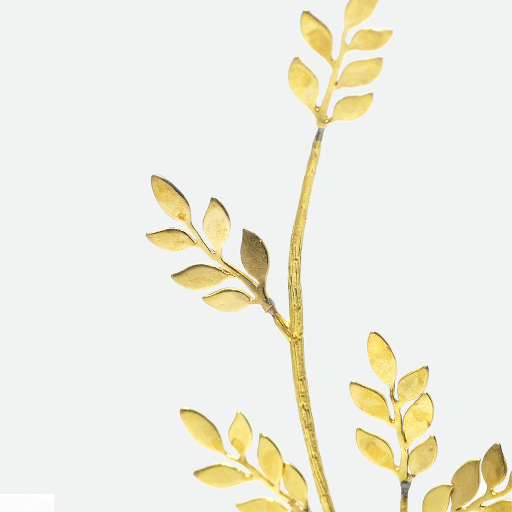 Olive Leaf Brass Bud Vase – Decorative Mini Flower Vase