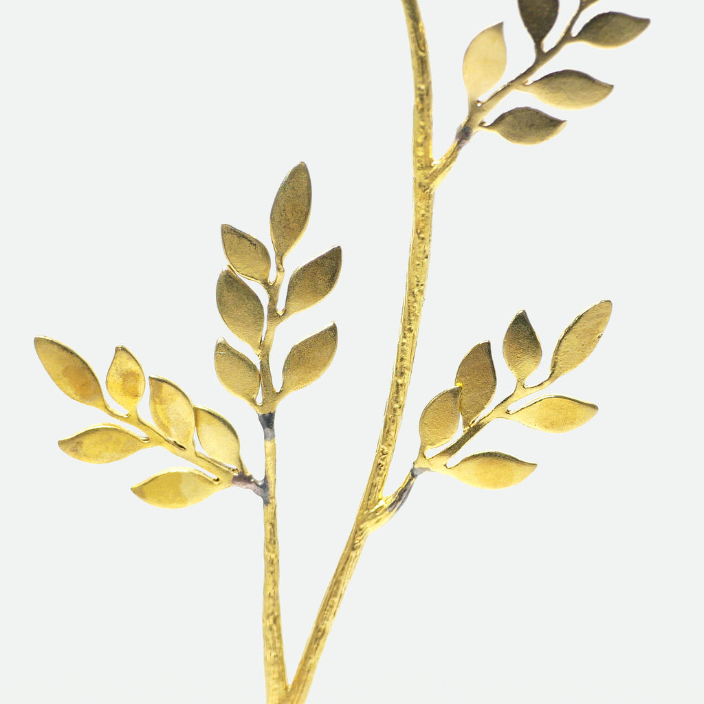 Olive Leaf Brass Bud Vase – Decorative Mini Flower Vase