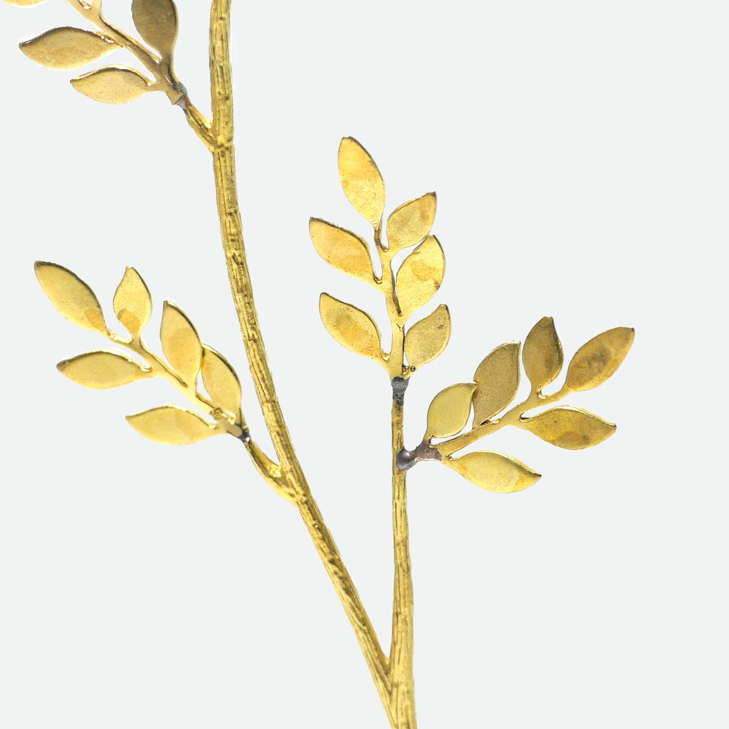 Olive Leaf Brass Bud Vase – Decorative Mini Flower Vase