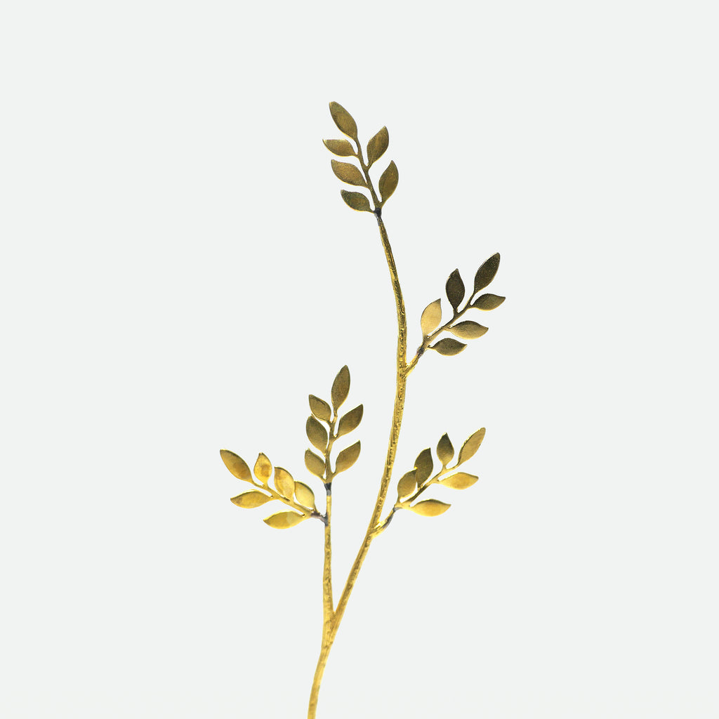 Olive Leaf Brass Bud Vase – Decorative Mini Flower Vase