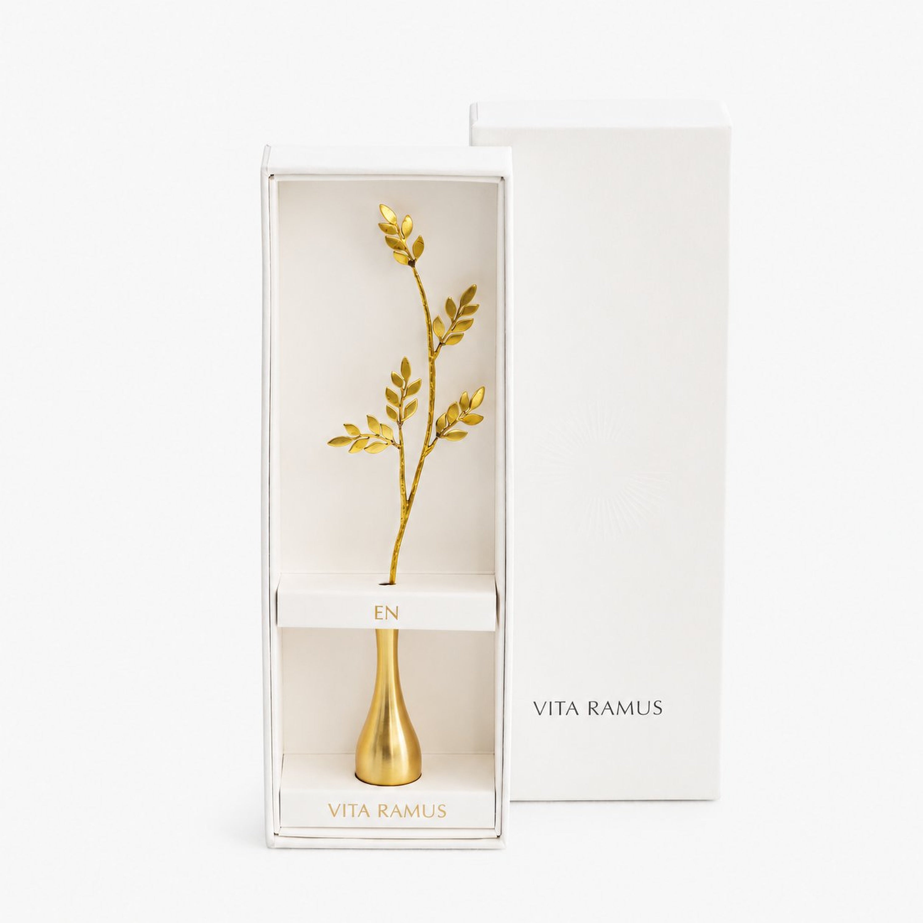 Olive Leaf Brass Bud Vase – Decorative Mini Flower Vase
