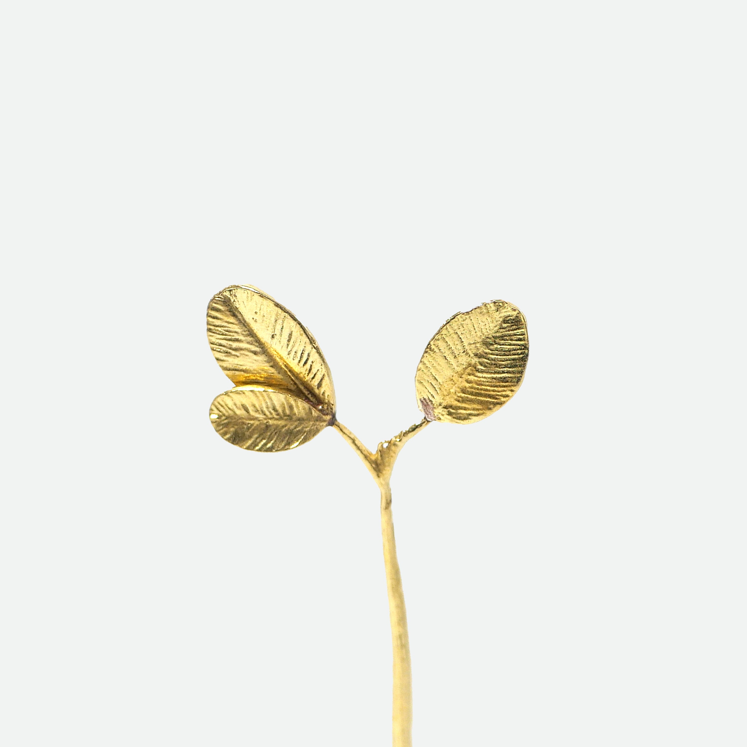 リーフモチーフ 真鍮製ミニ一輪挿し フラワーベース（スリム）