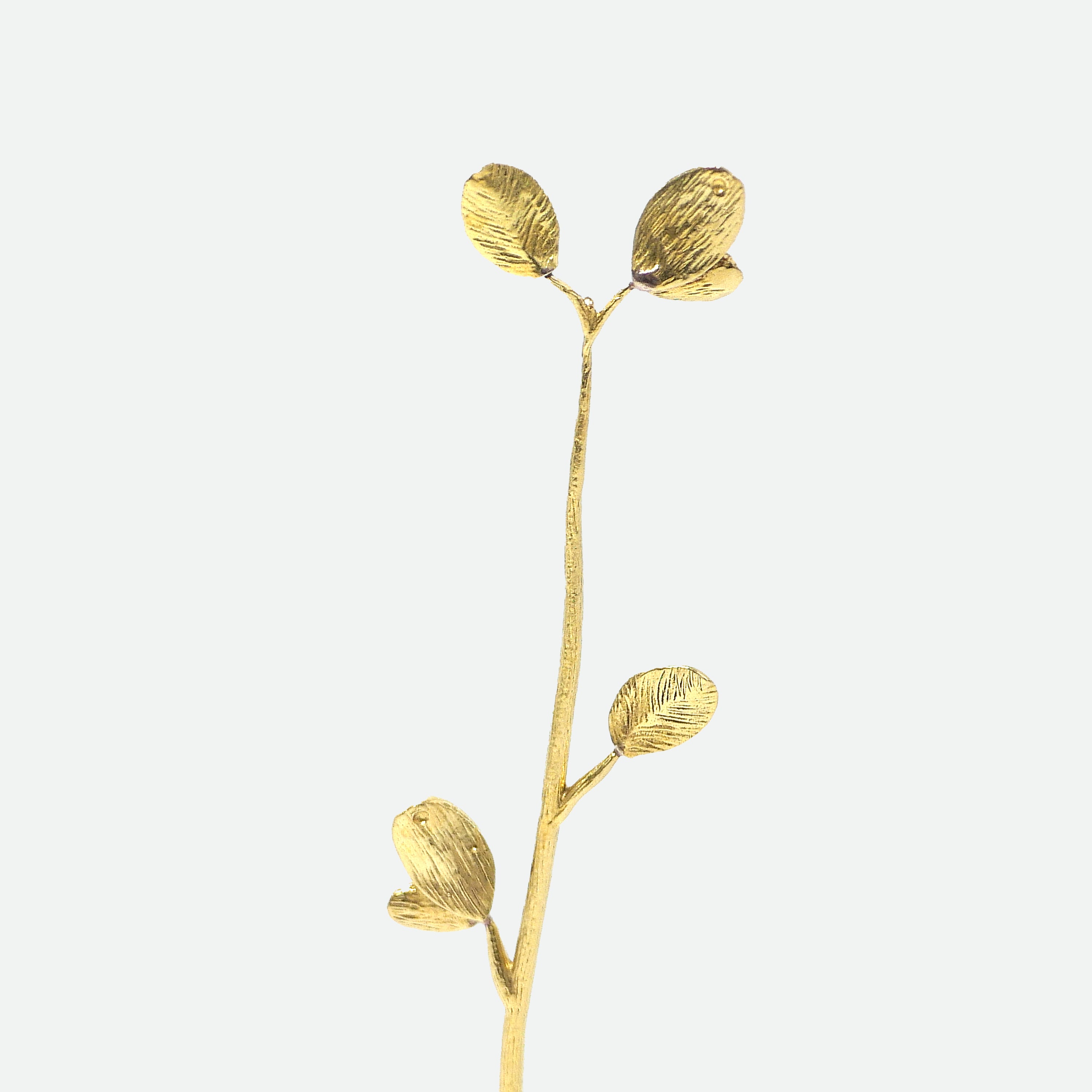 リーフモチーフ 真鍮製ミニ一輪挿し フラワーベース（スリム）