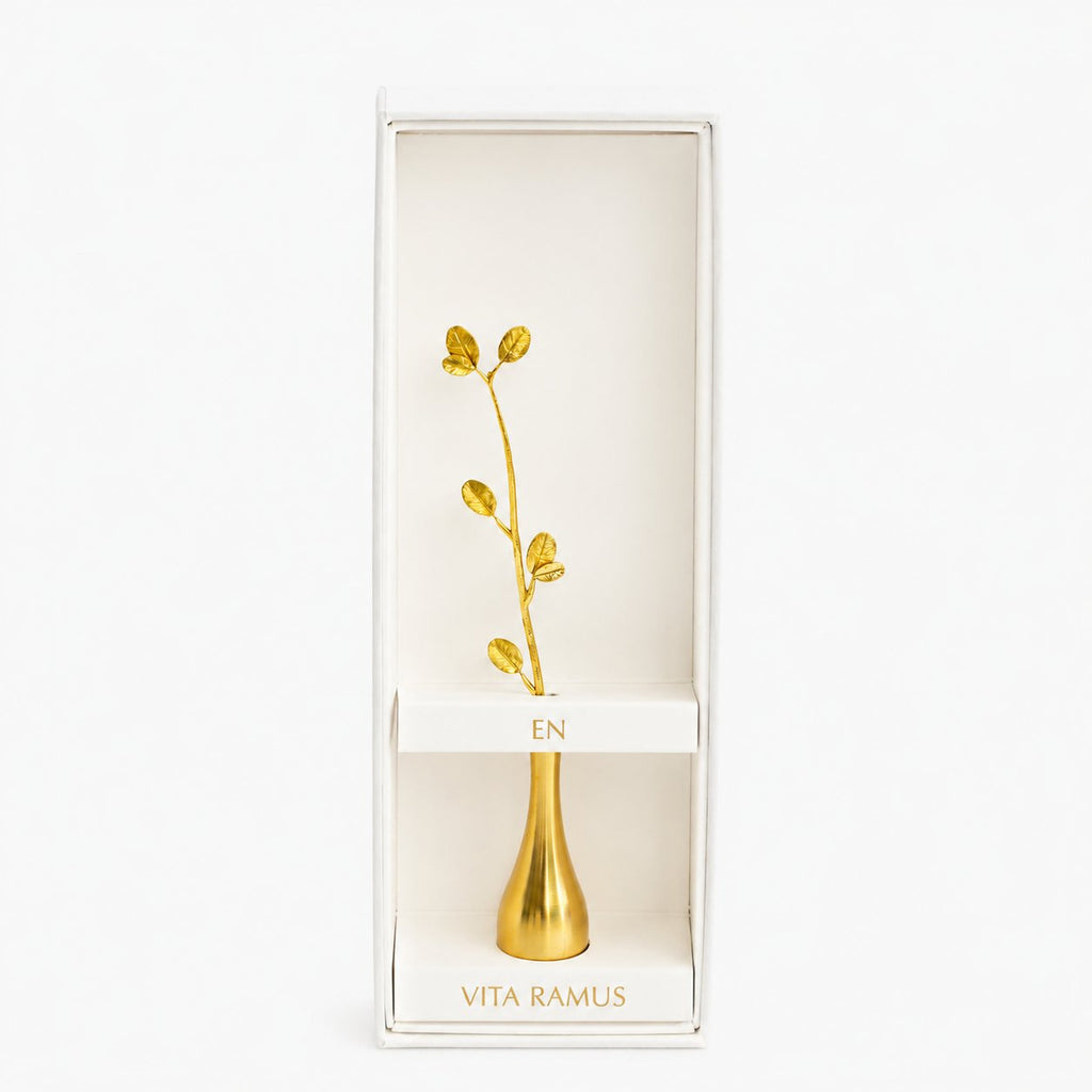 Olive Leaf Brass Bud Vase – Decorative Mini Flower Vase