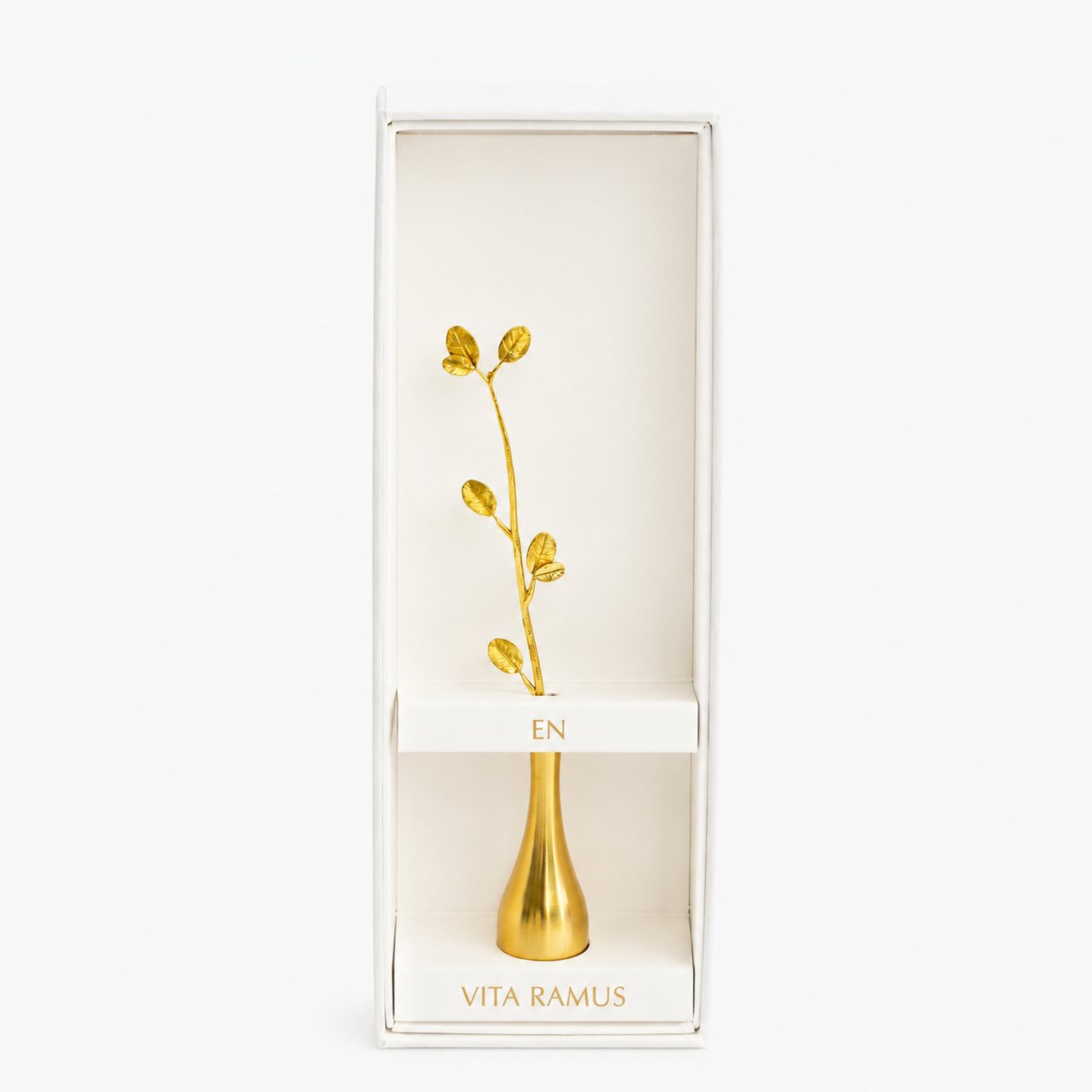 Olive Leaf Brass Bud Vase – Decorative Mini Flower Vase