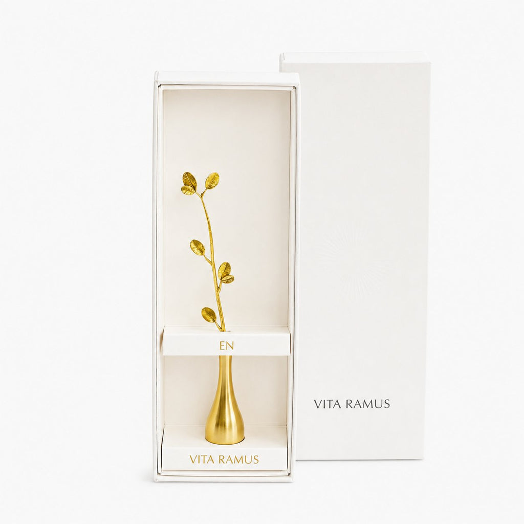 Slim Leaf Brass Bud Vase – Minimal Mini Vase