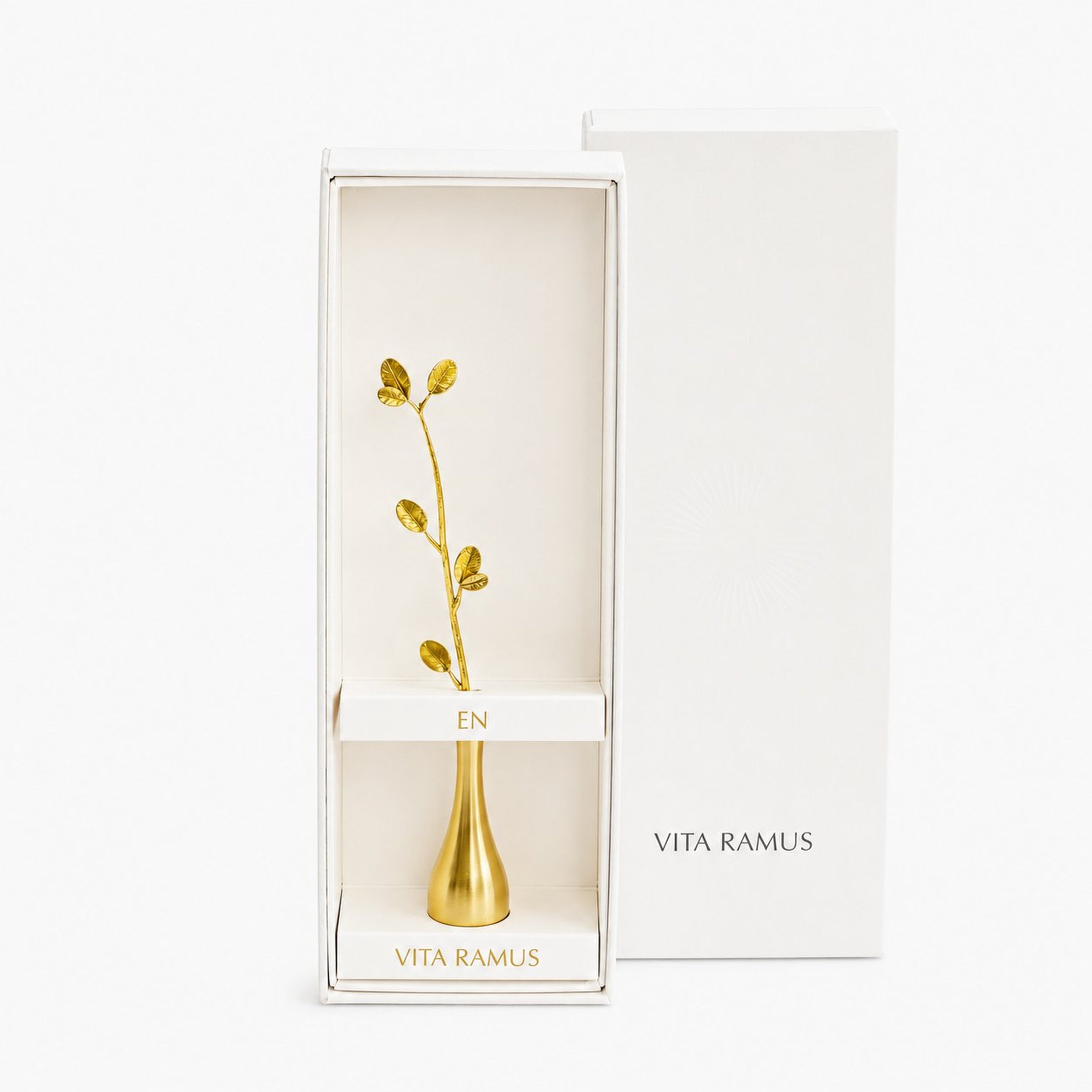 Slim Leaf Brass Bud Vase – Minimal Mini Vase