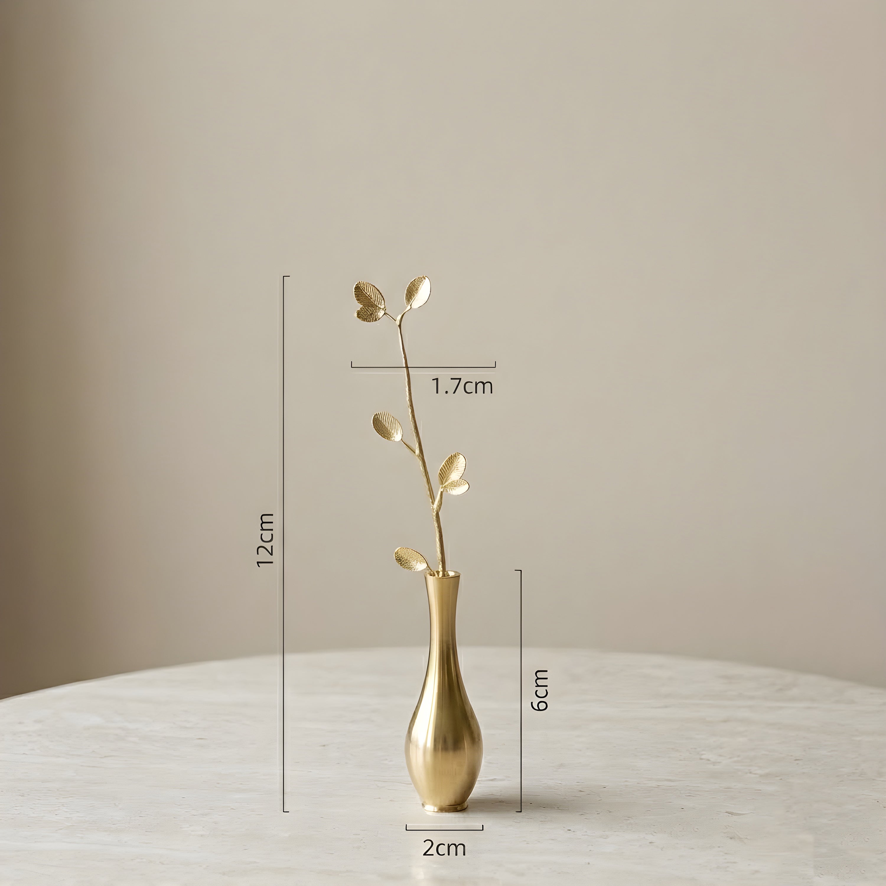 Slim Leaf Brass Bud Vase – Minimal Mini Vase