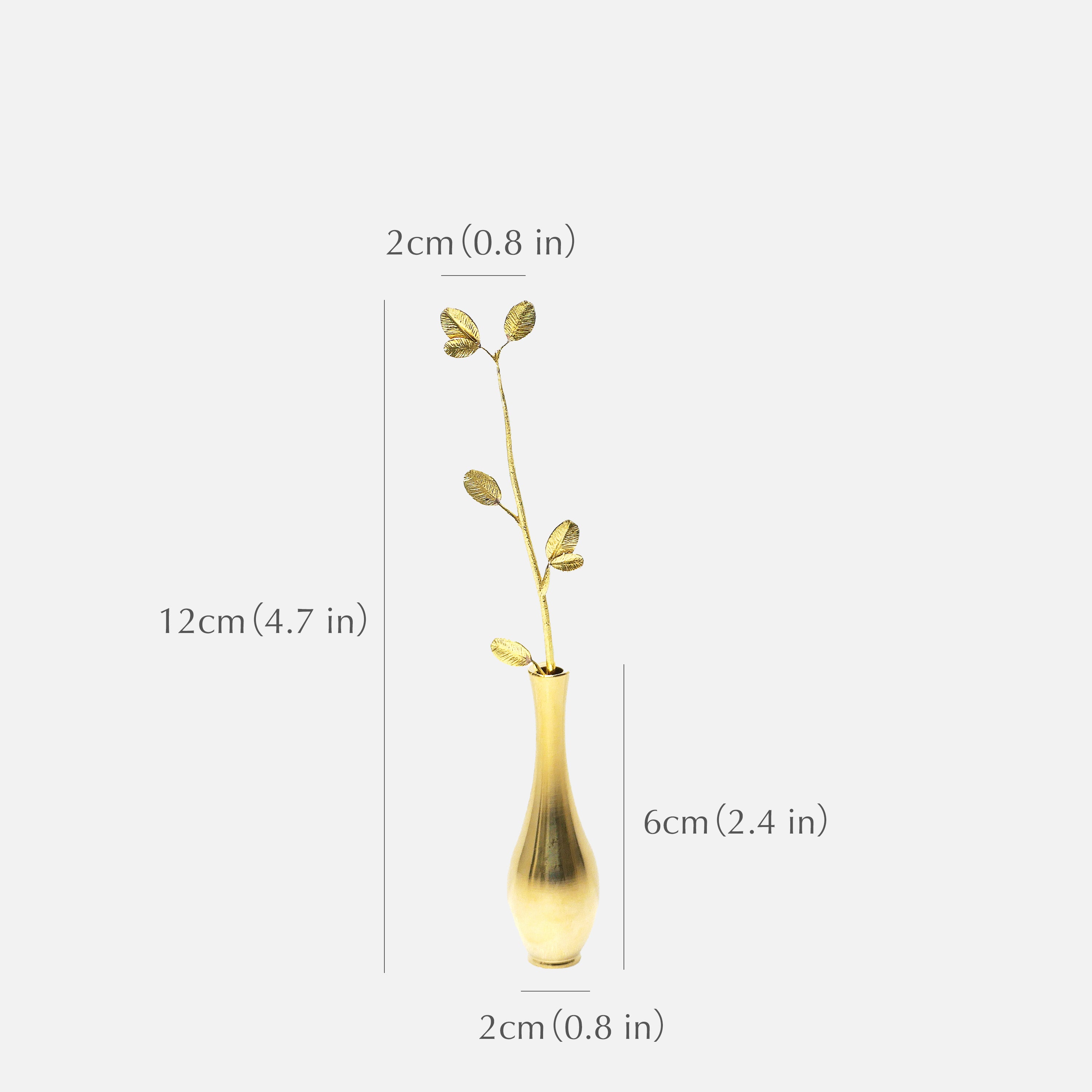 Slim Leaf Brass Bud Vase – Minimal Mini Vase