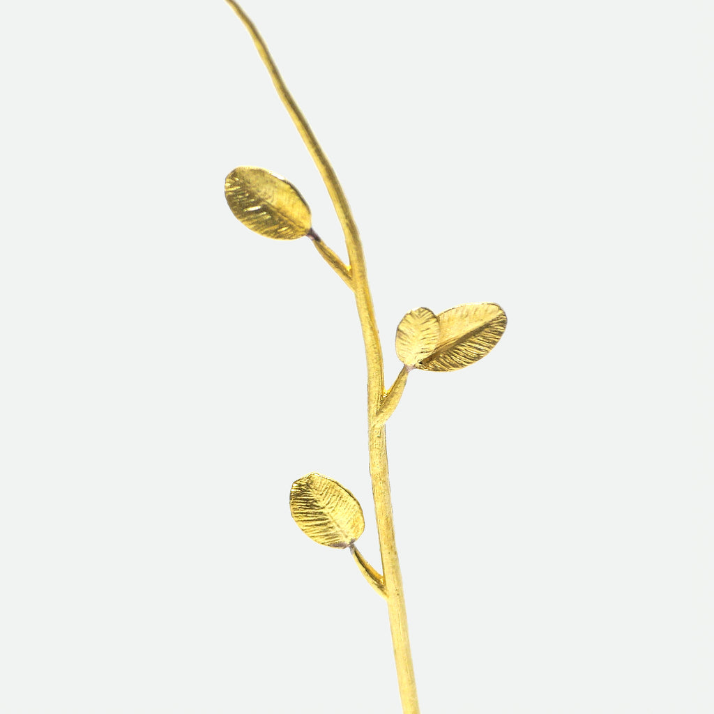 Ultra Slim Leaf Brass Bud Vase – Minimal Mini Vase