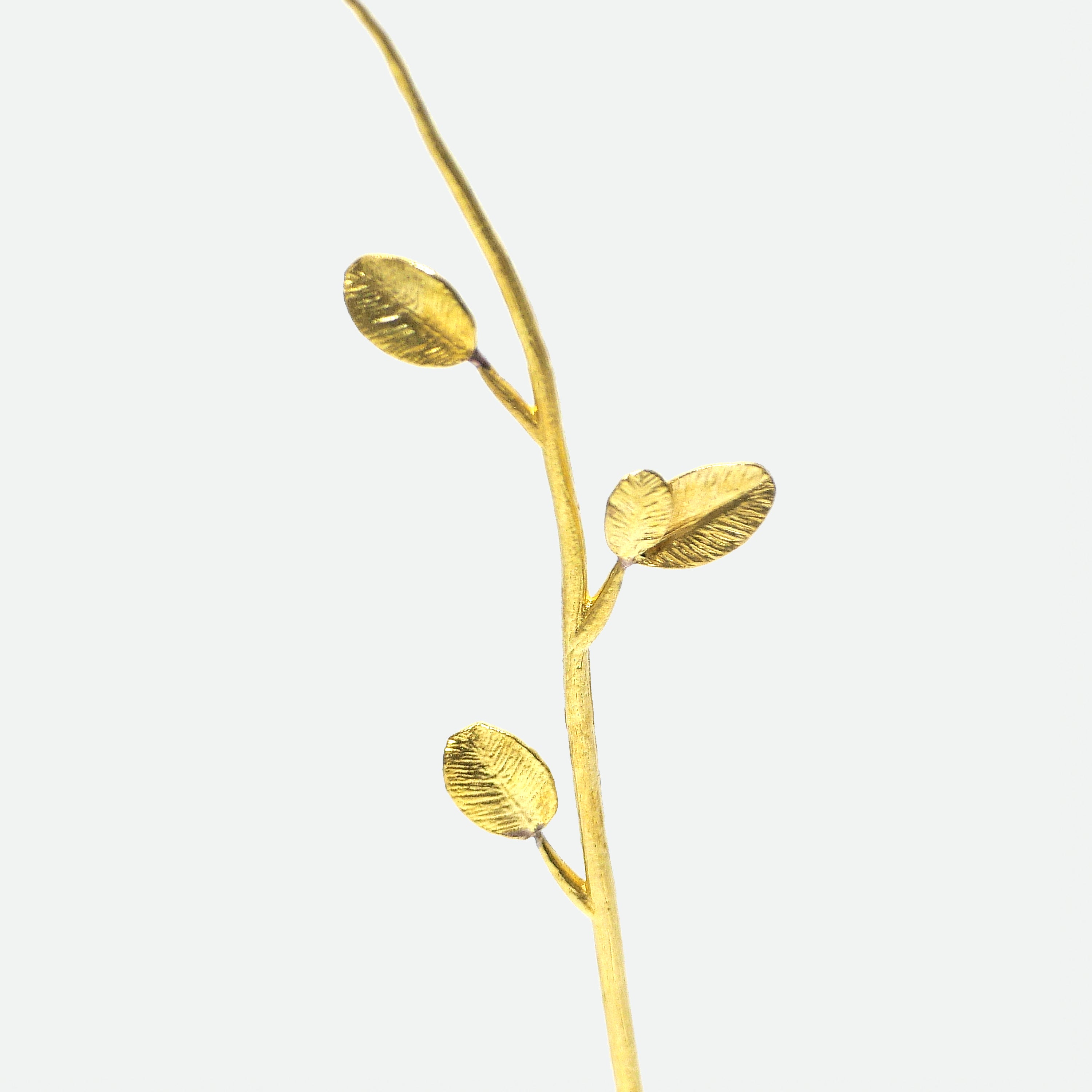 リーフモチーフ 真鍮製スリム一輪挿し フラワーベース