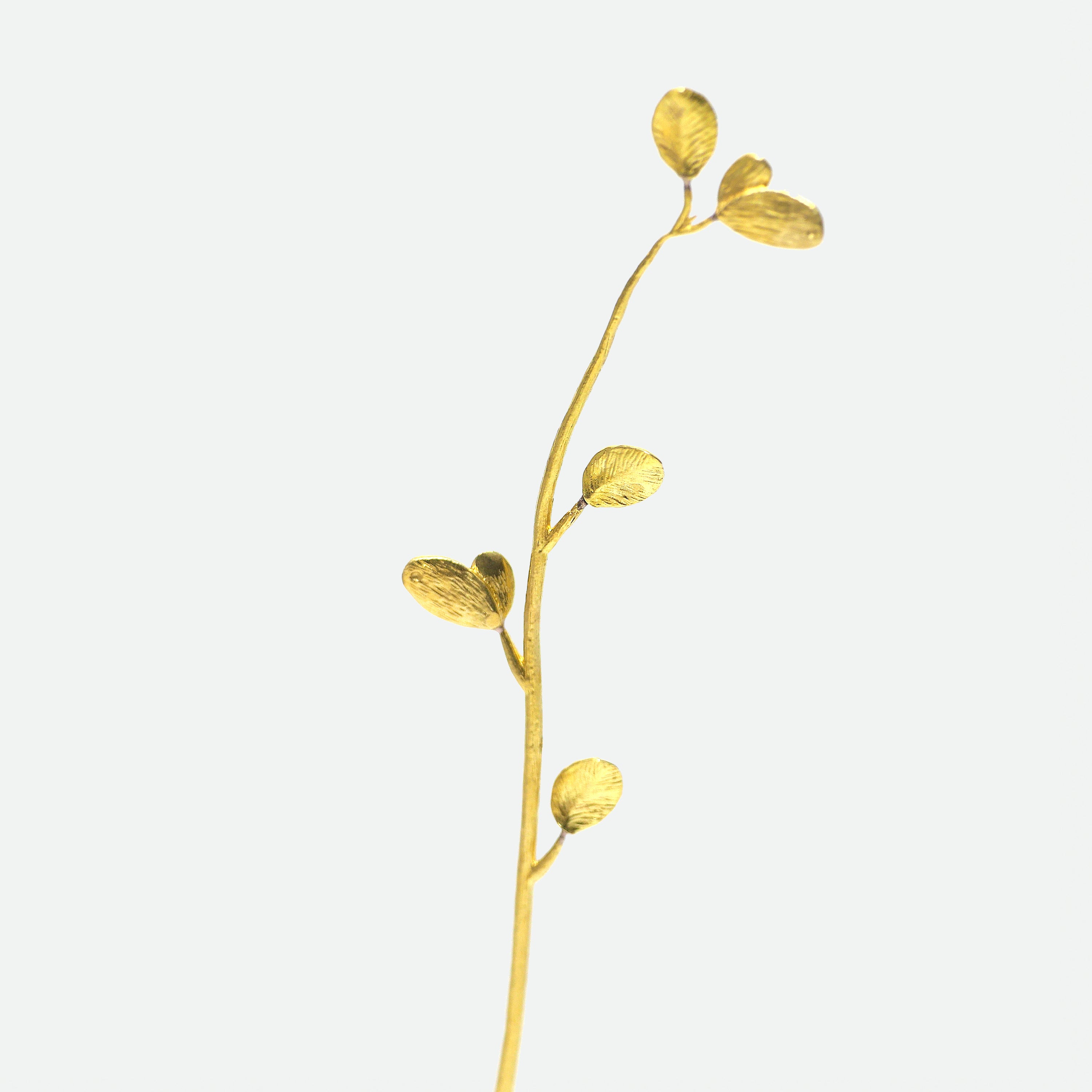 リーフモチーフ 真鍮製スリム一輪挿し フラワーベース