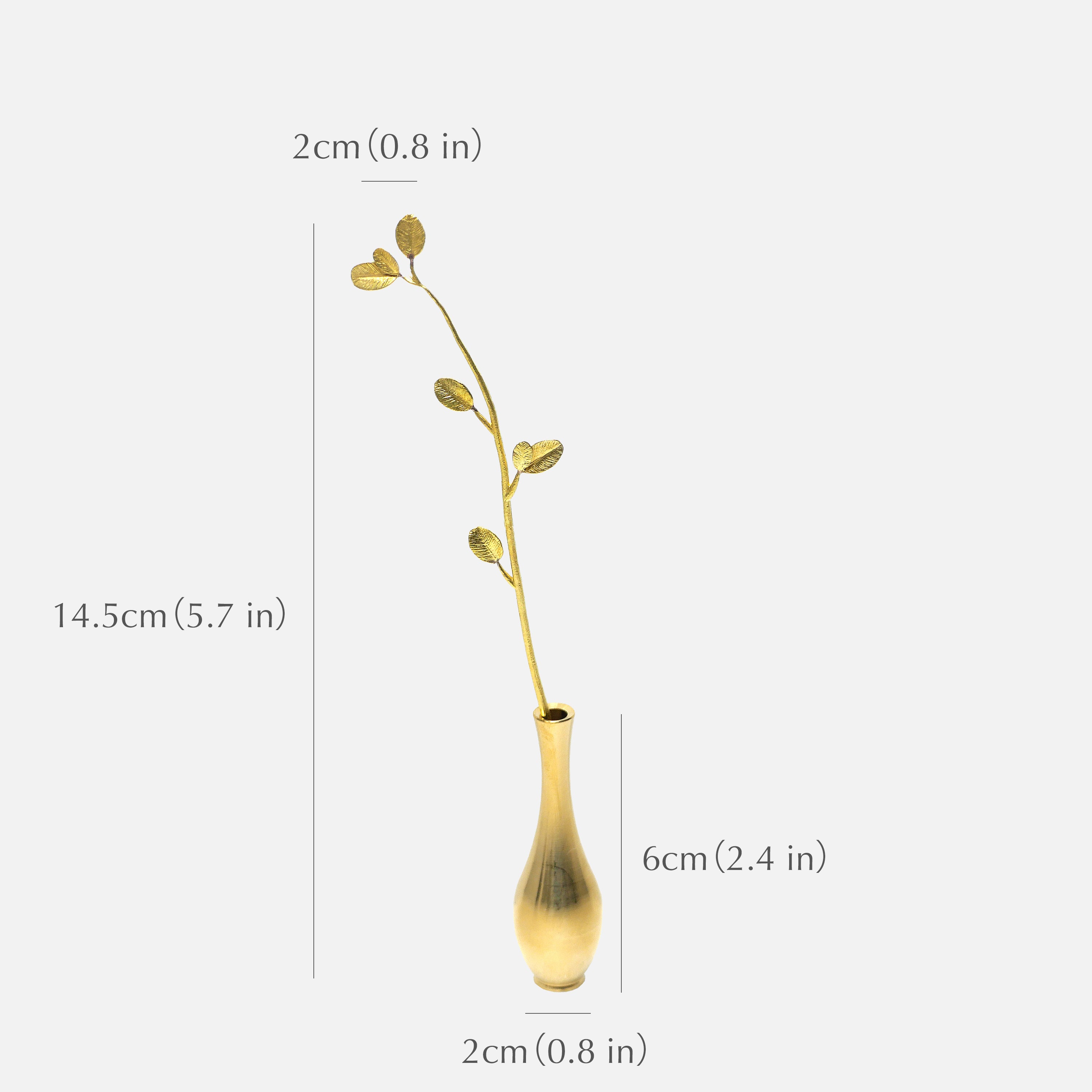 Ultra Slim Leaf Brass Bud Vase – Minimal Mini Vase