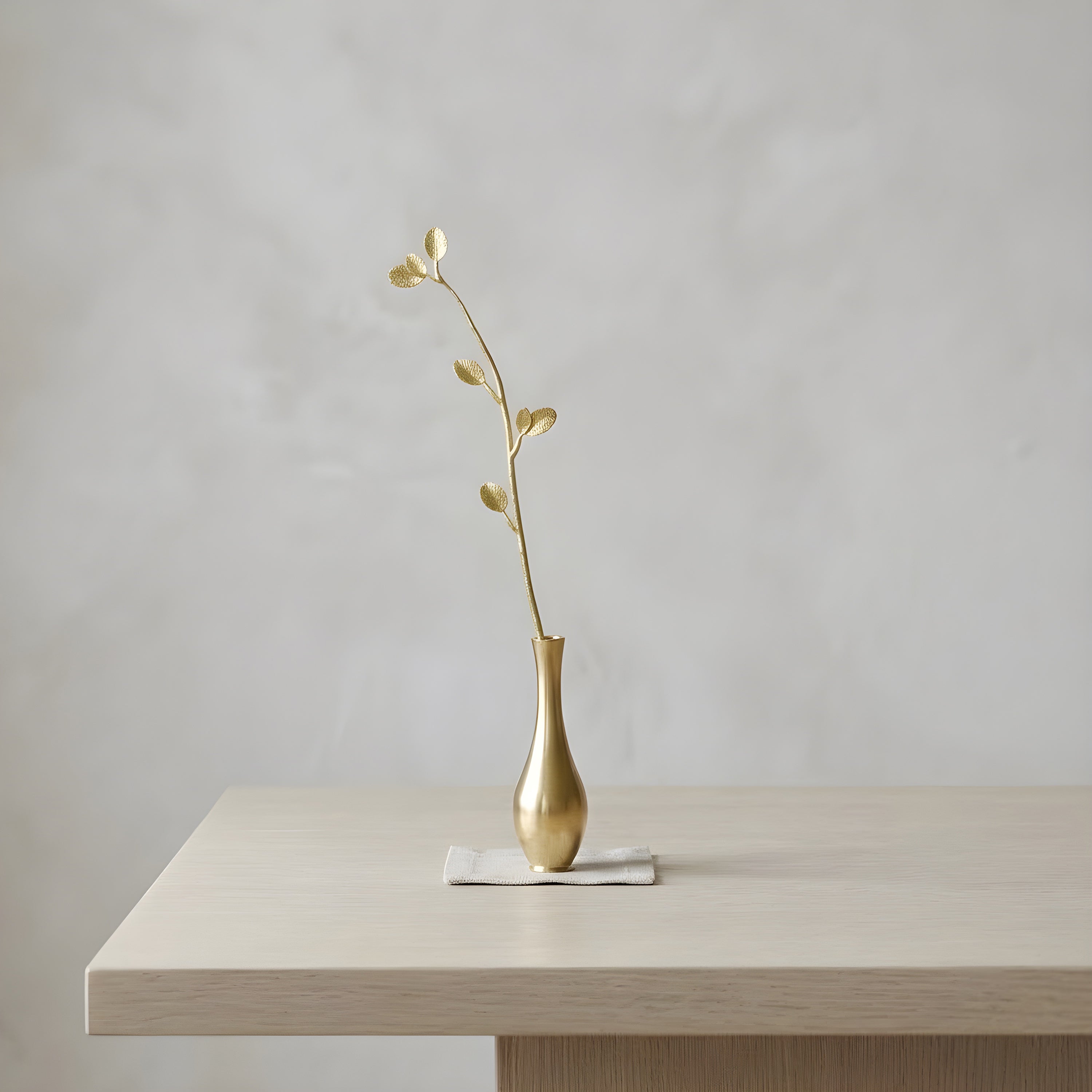 Ultra Slim Leaf Brass Bud Vase – Minimal Mini Vase
