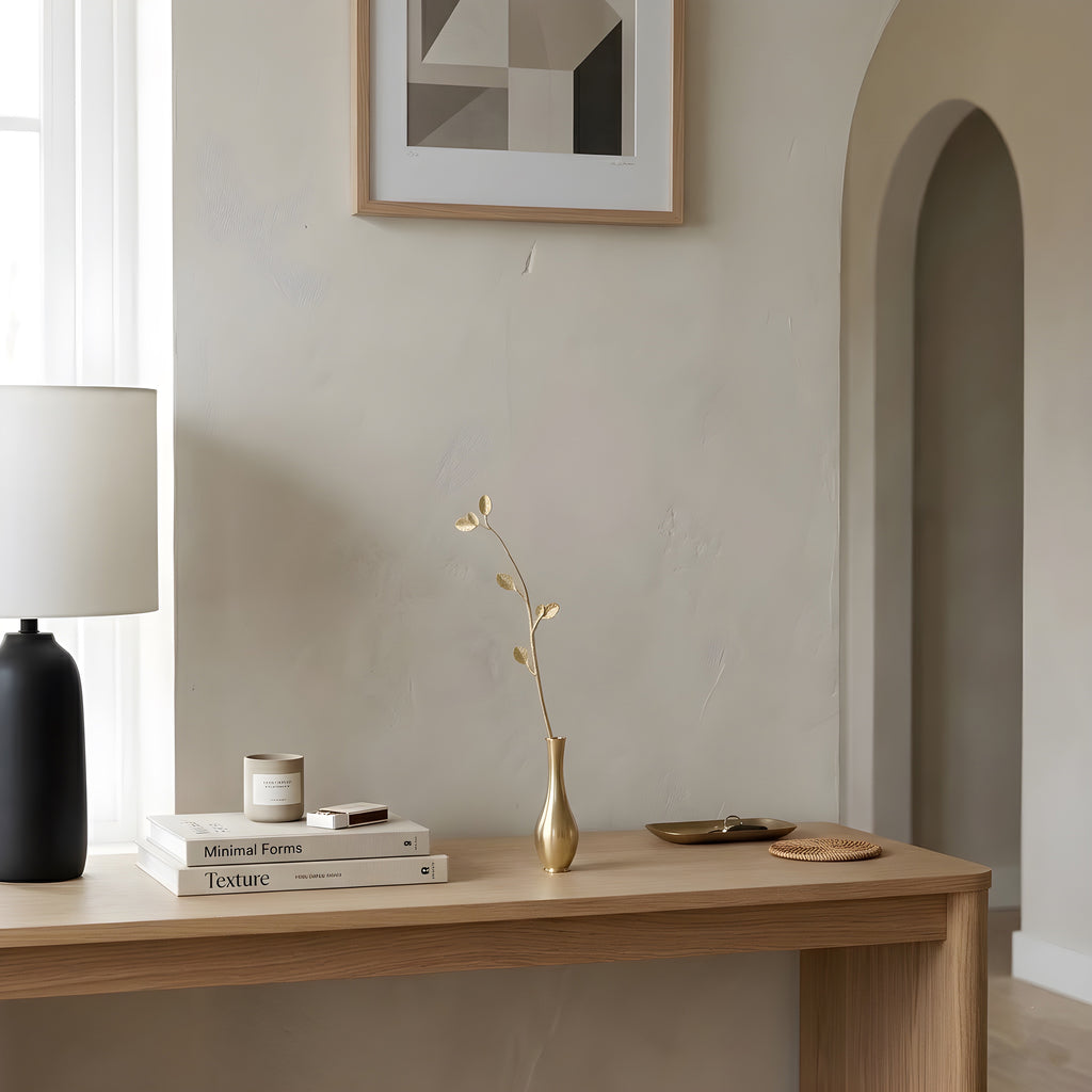 Ultra Slim Leaf Brass Bud Vase – Minimal Mini Vase