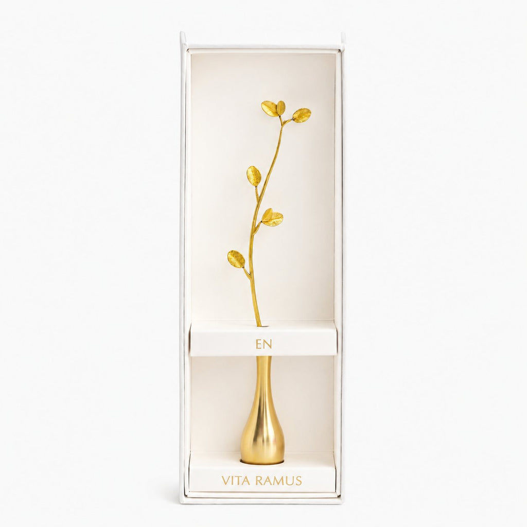 Ultra Slim Leaf Brass Bud Vase – Minimal Mini Vase