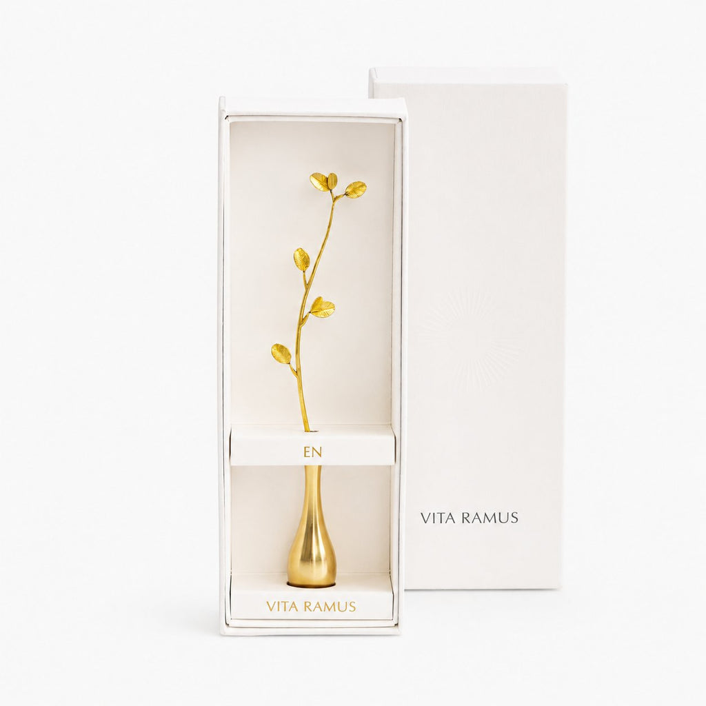 Ultra Slim Leaf Brass Bud Vase – Minimal Mini Vase
