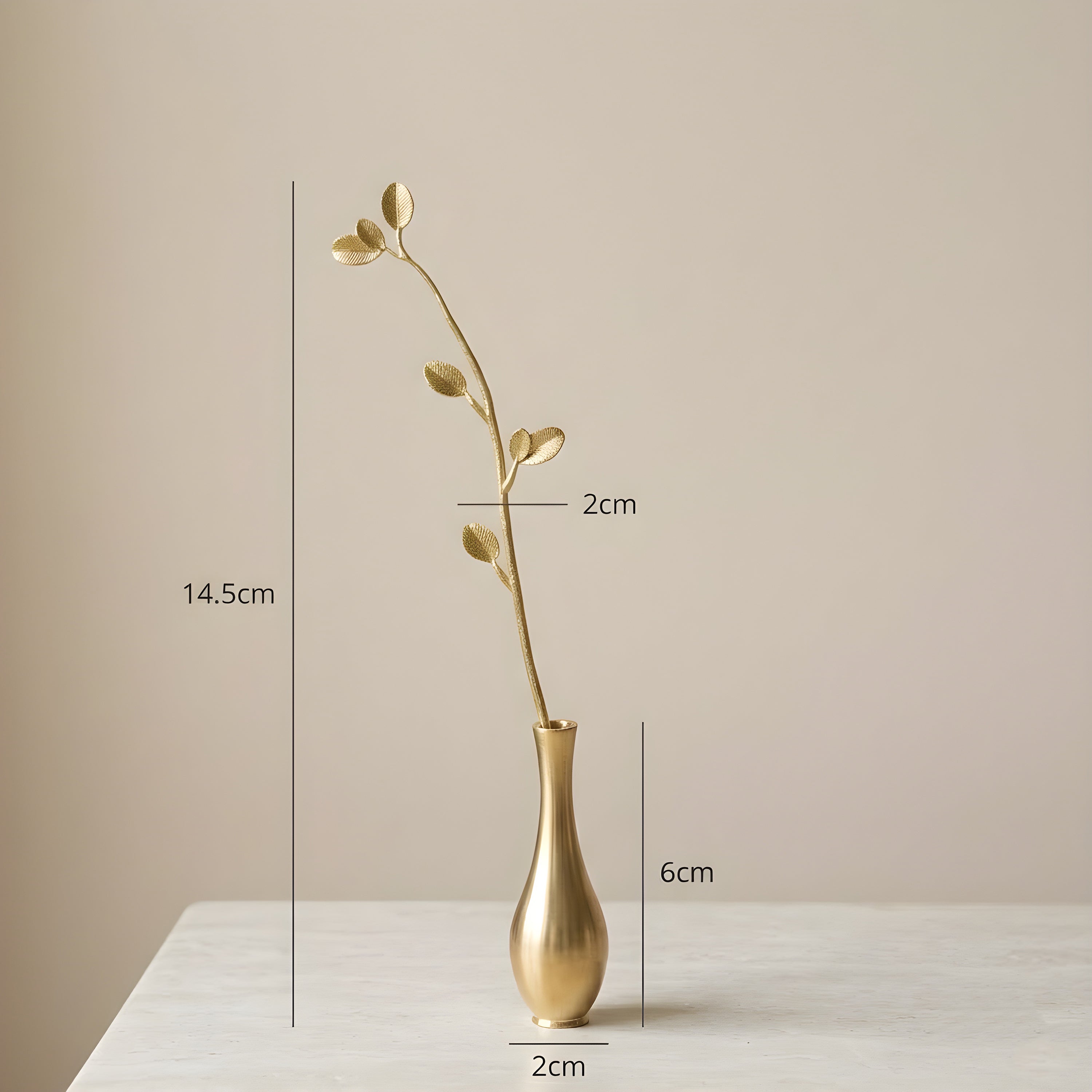 Ultra Slim Leaf Brass Bud Vase – Minimal Mini Vase