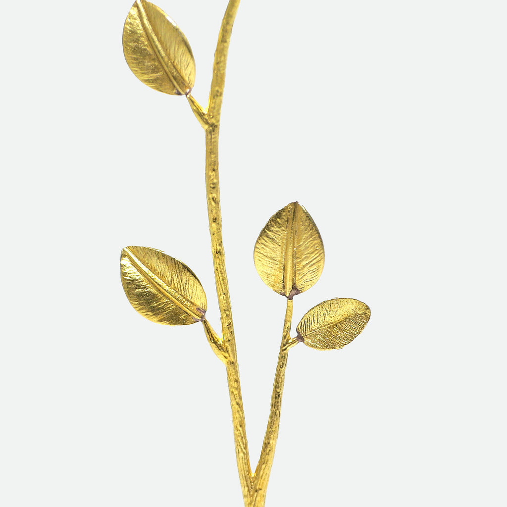 ふっくらリーフモチーフ 真鍮製一輪挿し フラワーベース