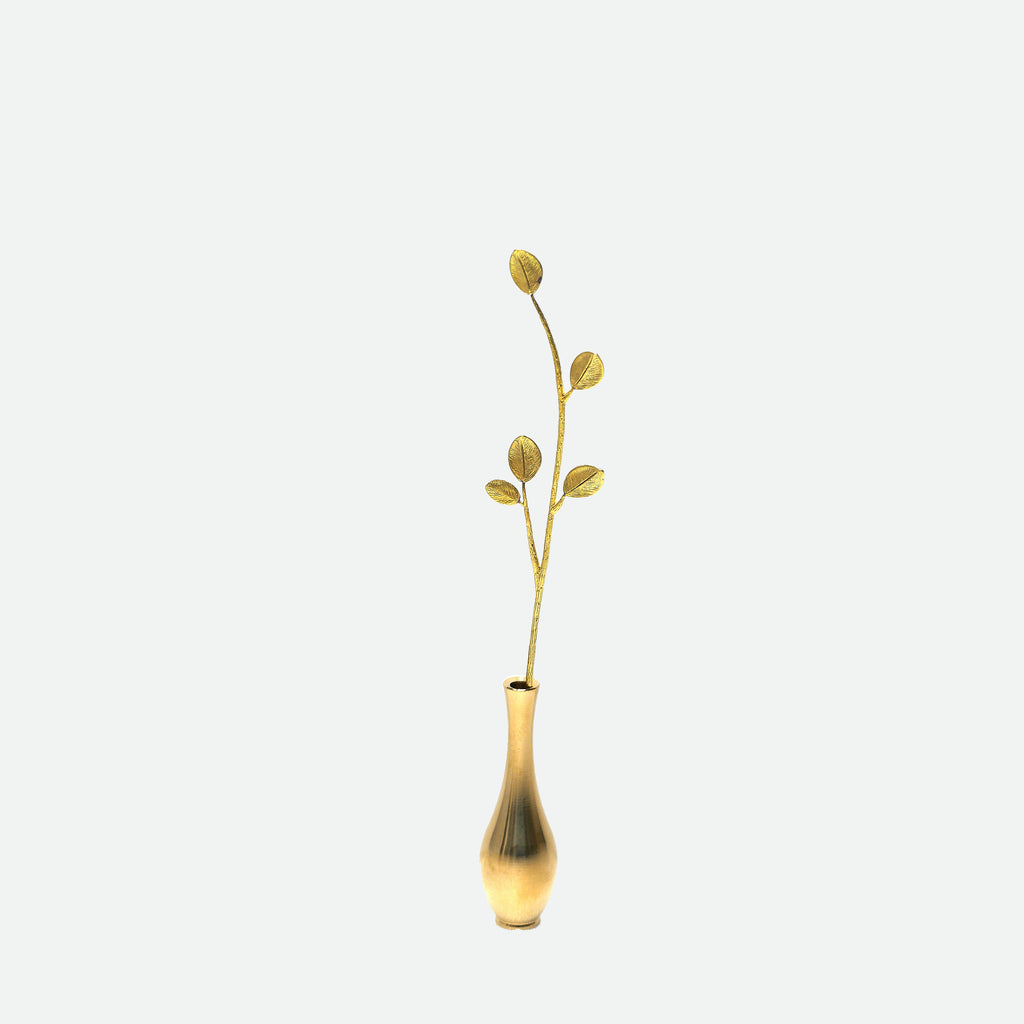 Rounded Leaf Brass Bud Vase – Decorative Mini Vase