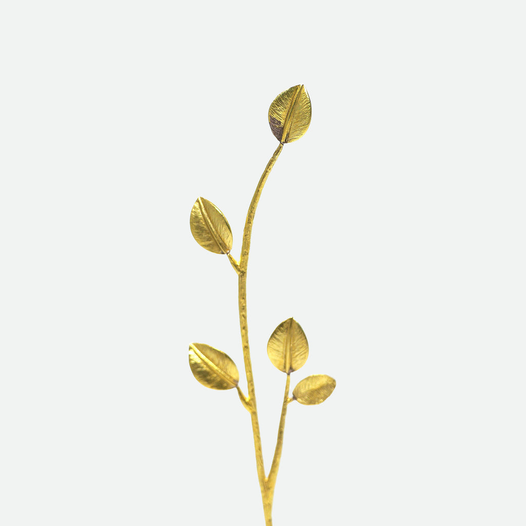 ふっくらリーフモチーフ 真鍮製一輪挿し フラワーベース