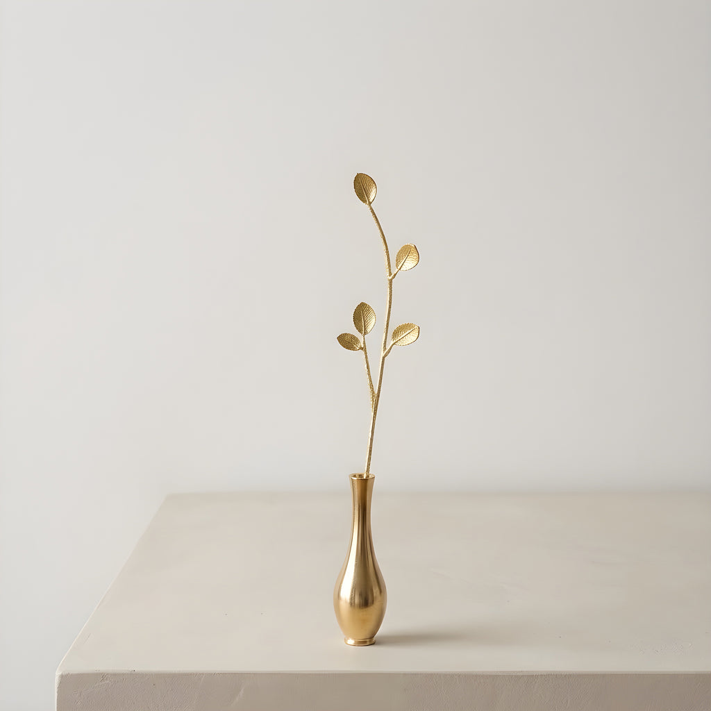 Rounded Leaf Brass Bud Vase – Decorative Mini Vase