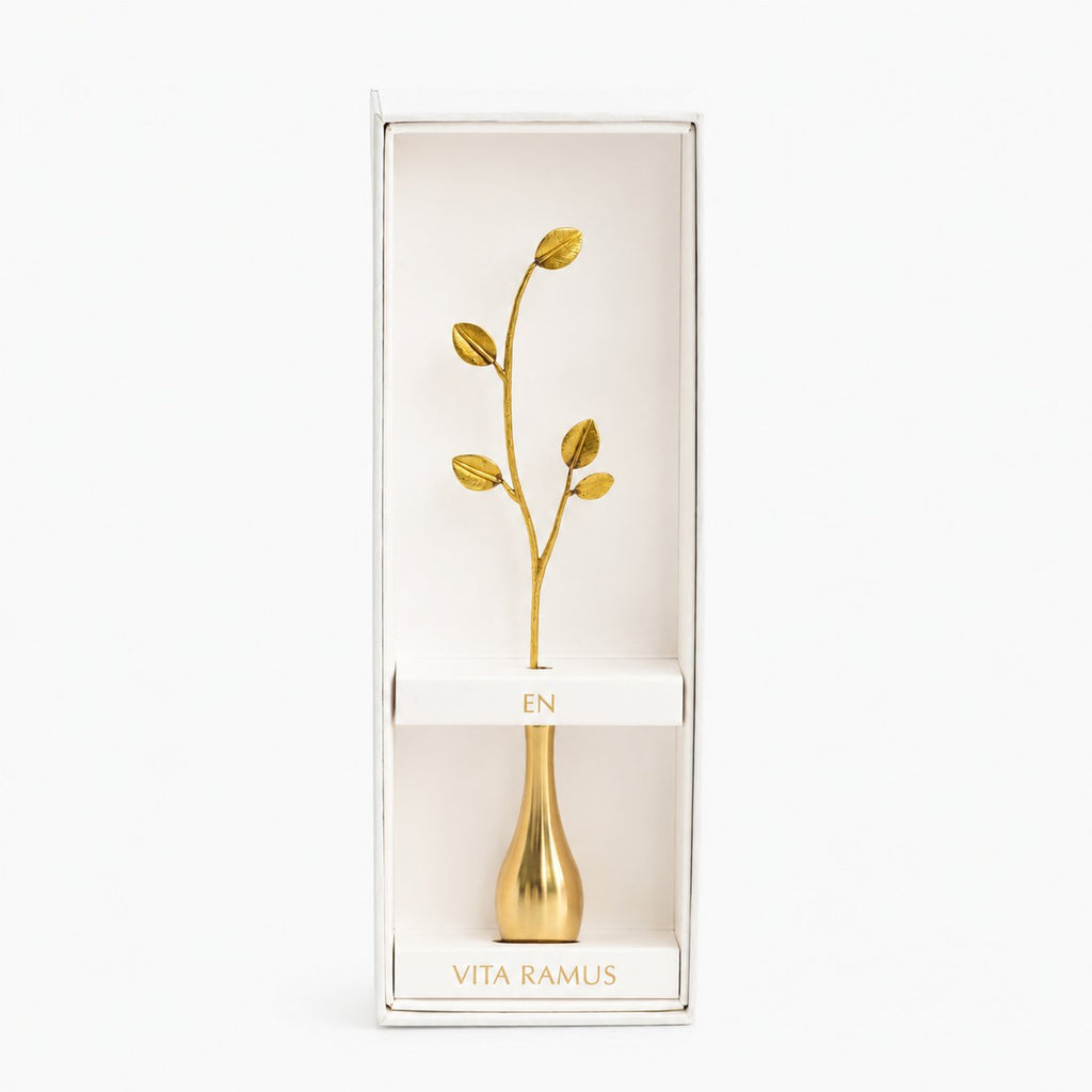 Rounded Leaf Brass Bud Vase – Decorative Mini Vase