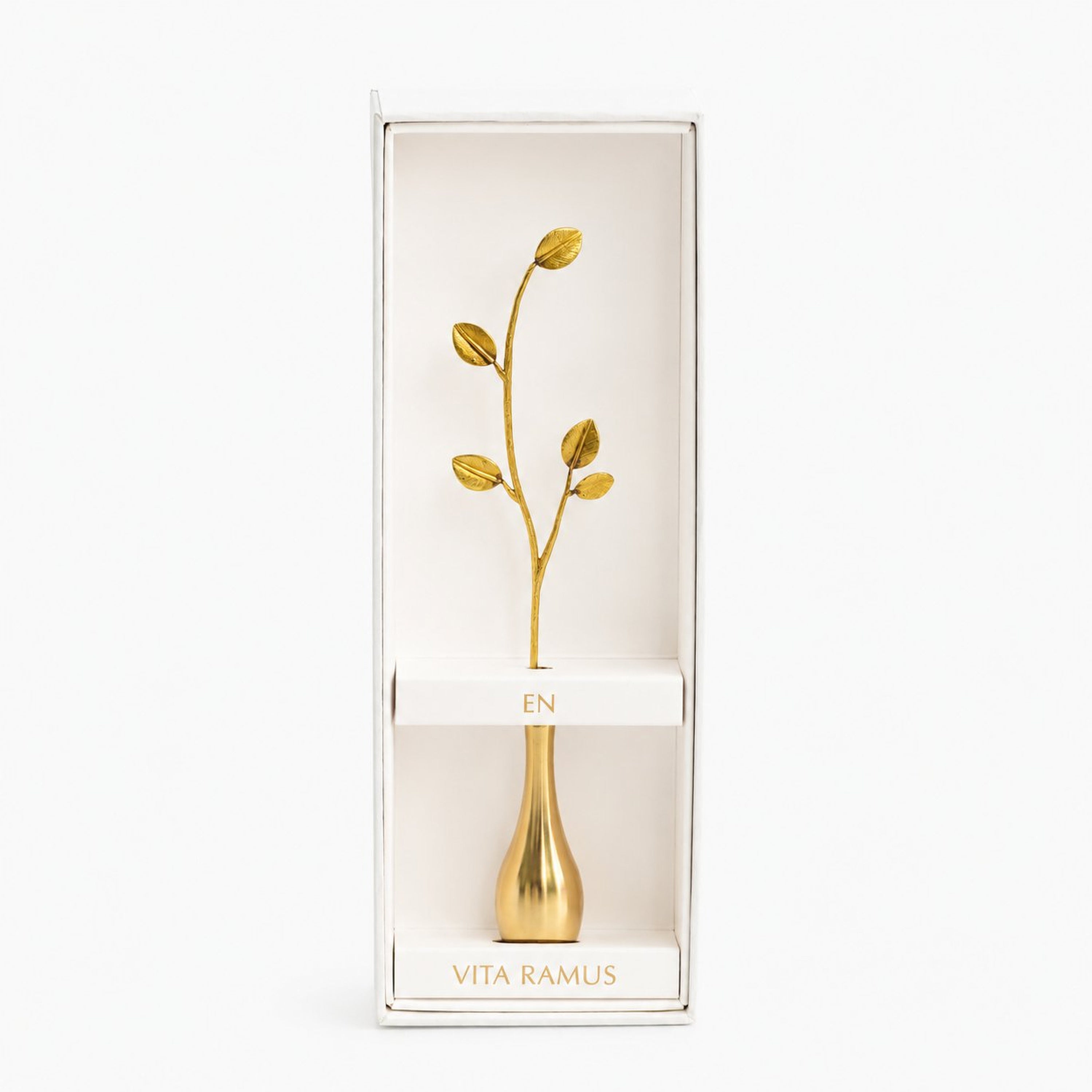 Rounded Leaf Brass Bud Vase – Decorative Mini Vase