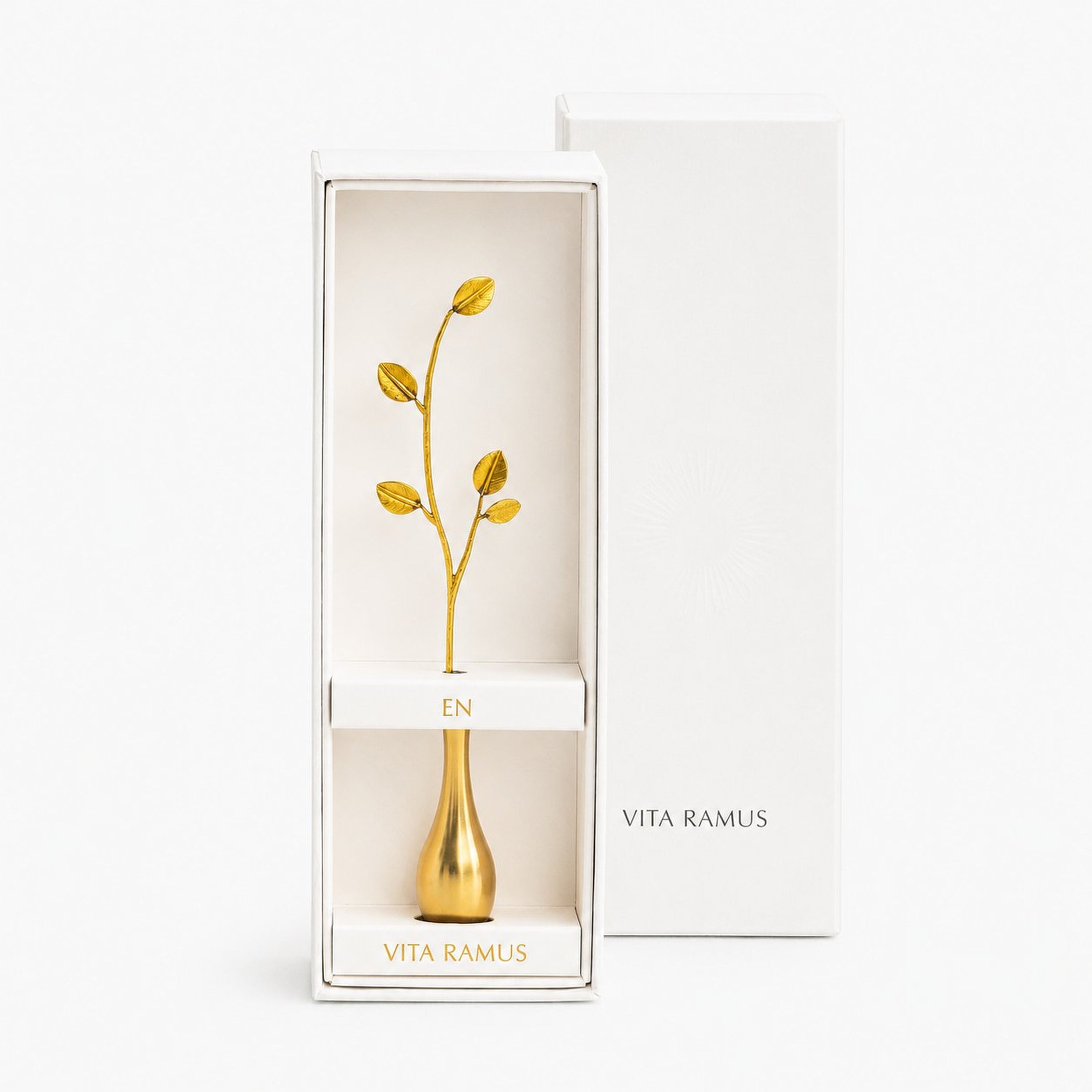 Rounded Leaf Brass Bud Vase – Decorative Mini Vase