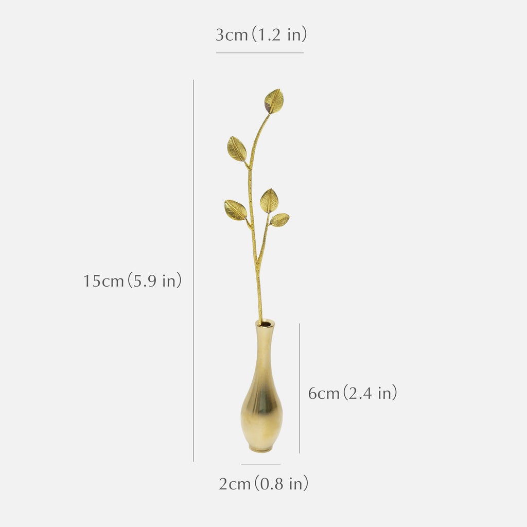 Rounded Leaf Brass Bud Vase – Decorative Mini Vase