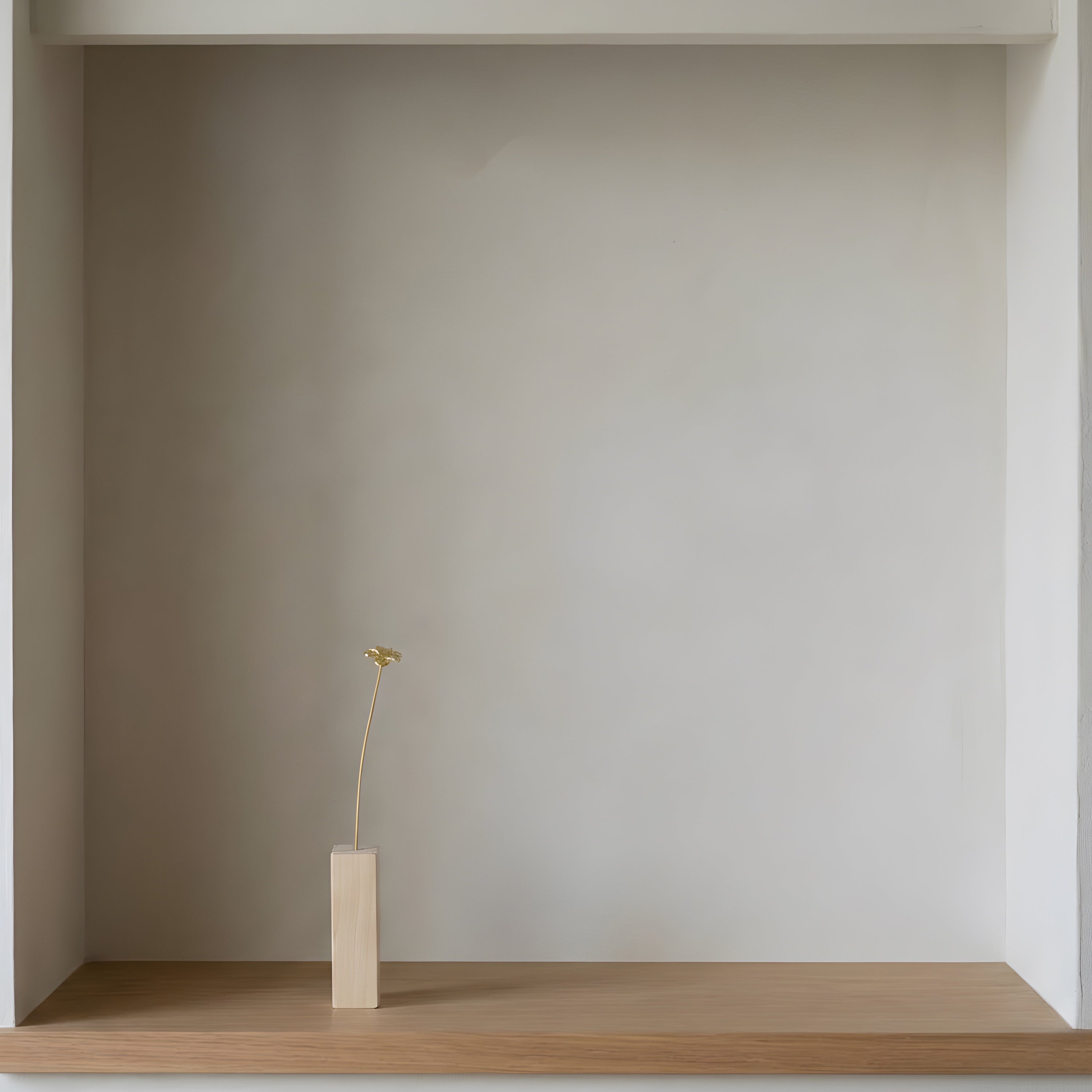 Brass Four Leaf Clover Mini Sculpture with Wooden Vase