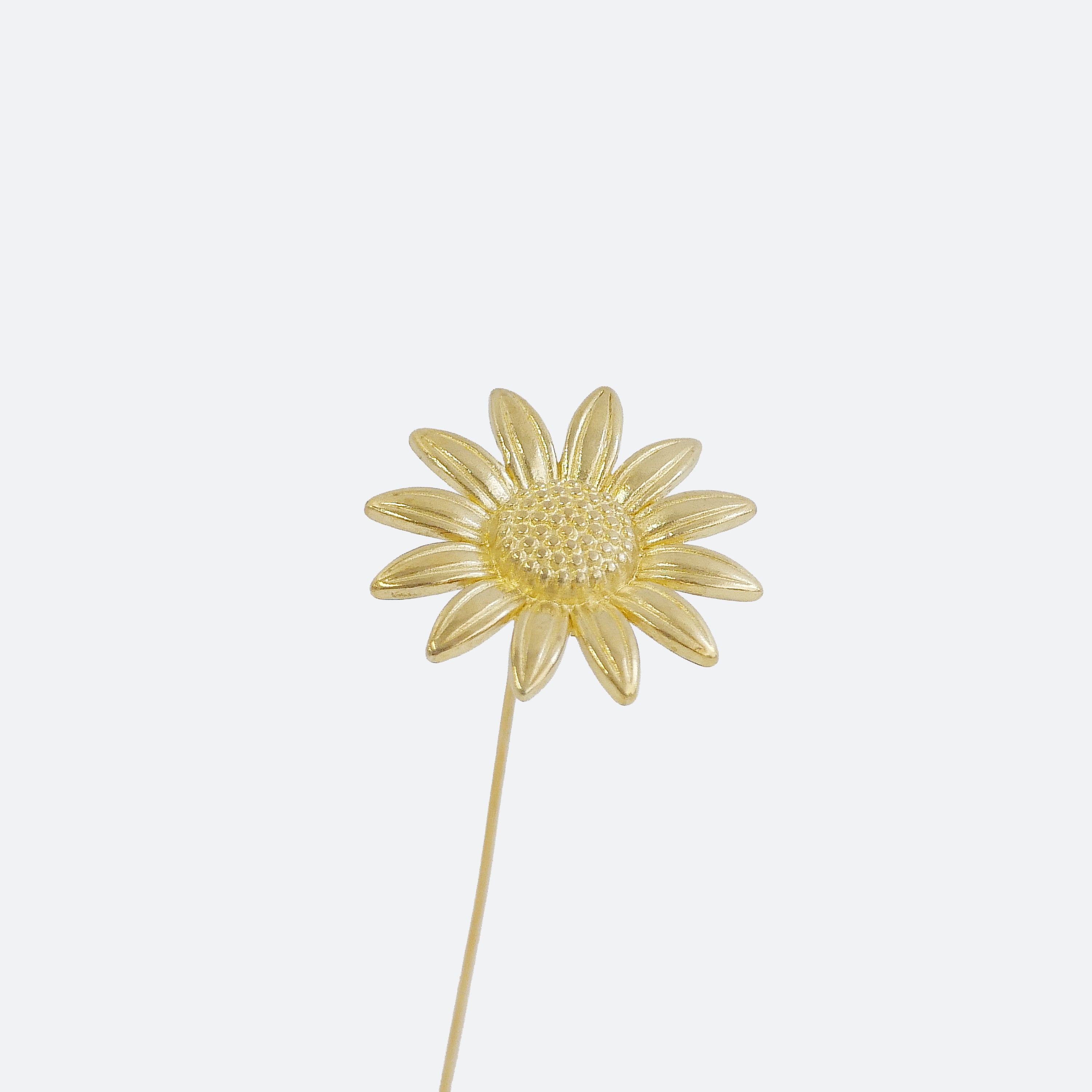 ひまわりモチーフ 真鍮ミニオブジェ｜選べる木製花瓶付き