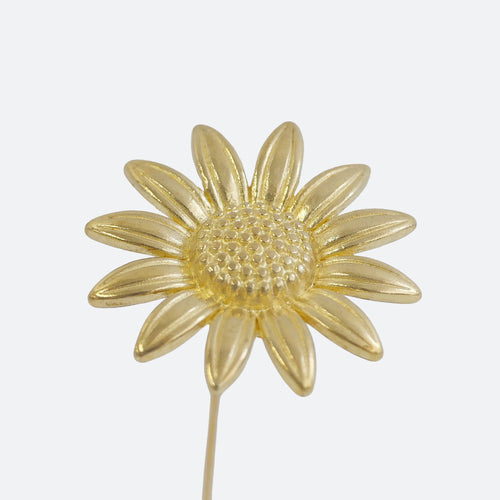 ひまわりモチーフ 真鍮ミニオブジェ｜選べる木製花瓶付き