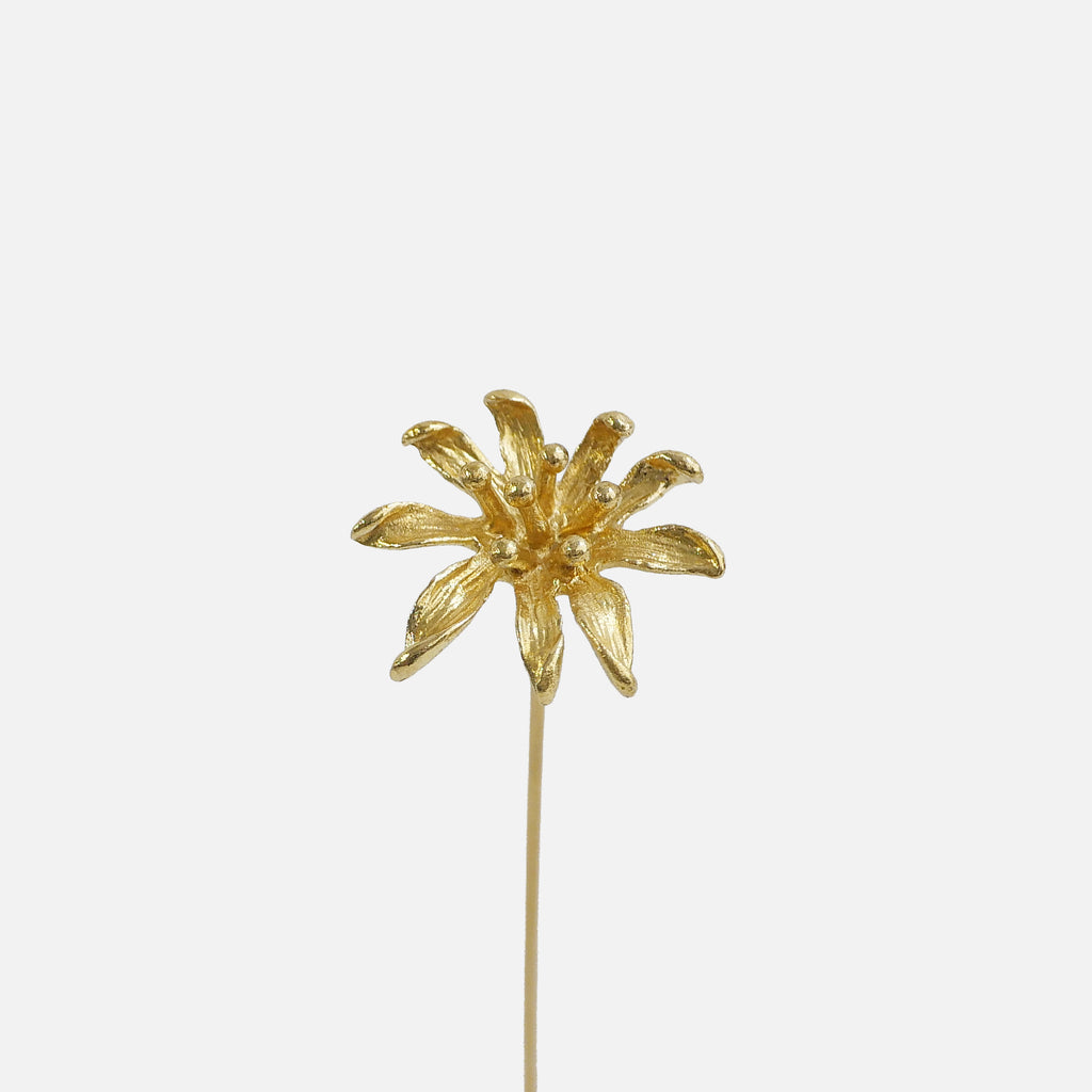Brass Higanbana Mini Sculpture with Wooden Vase