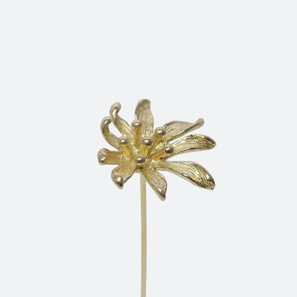 Brass Higanbana Mini Sculpture with Wooden Vase