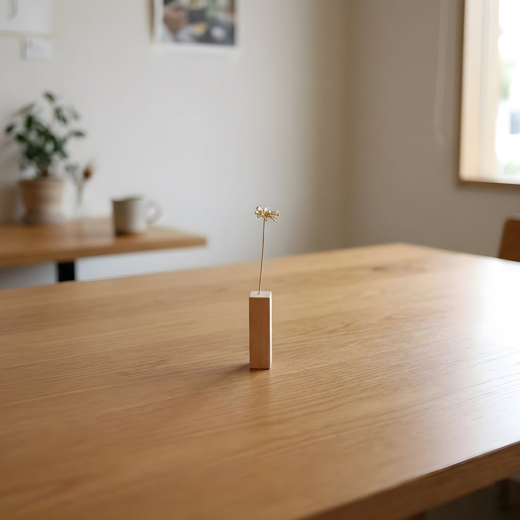 Brass Higanbana Mini Sculpture with Wooden Vase
