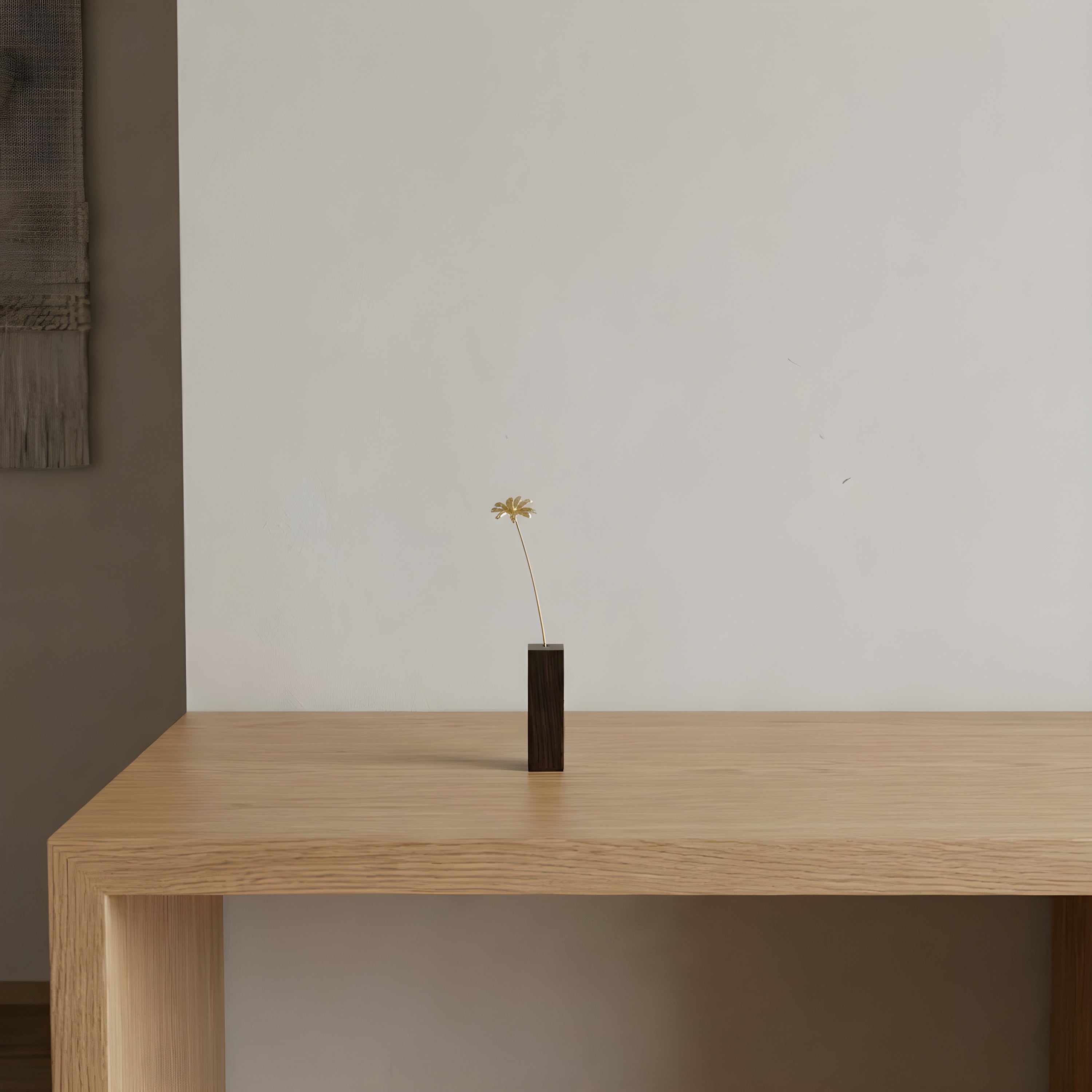 Brass Higanbana Mini Sculpture with Wooden Vase