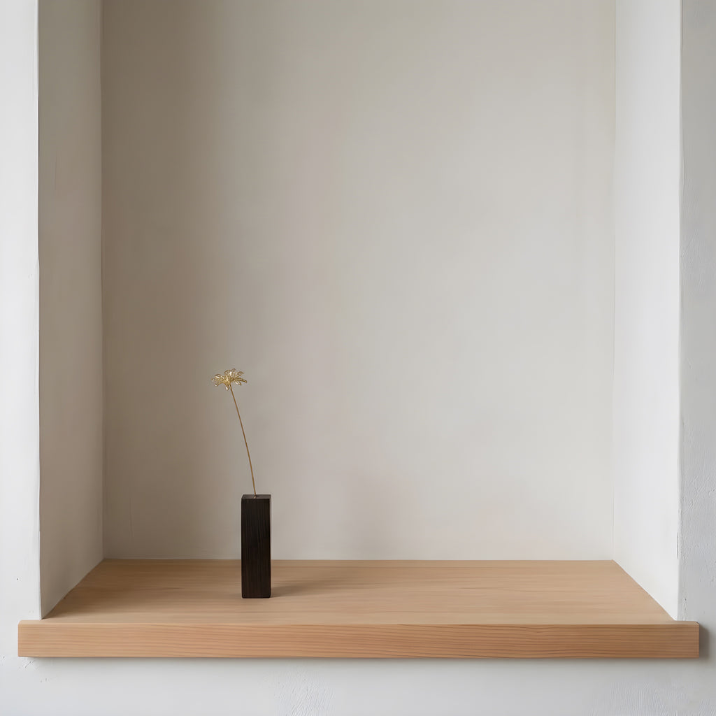 Brass Higanbana Mini Sculpture with Wooden Vase