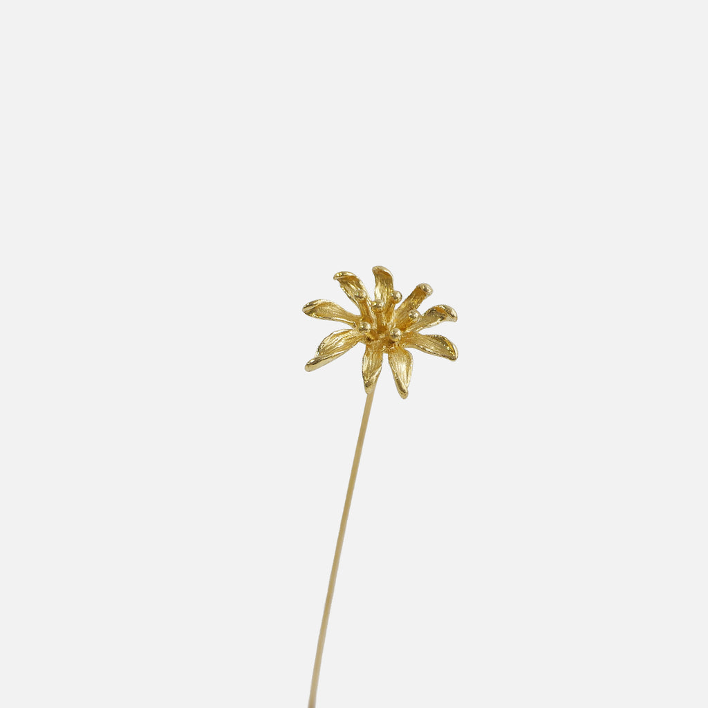 Brass Higanbana Mini Sculpture with Wooden Vase
